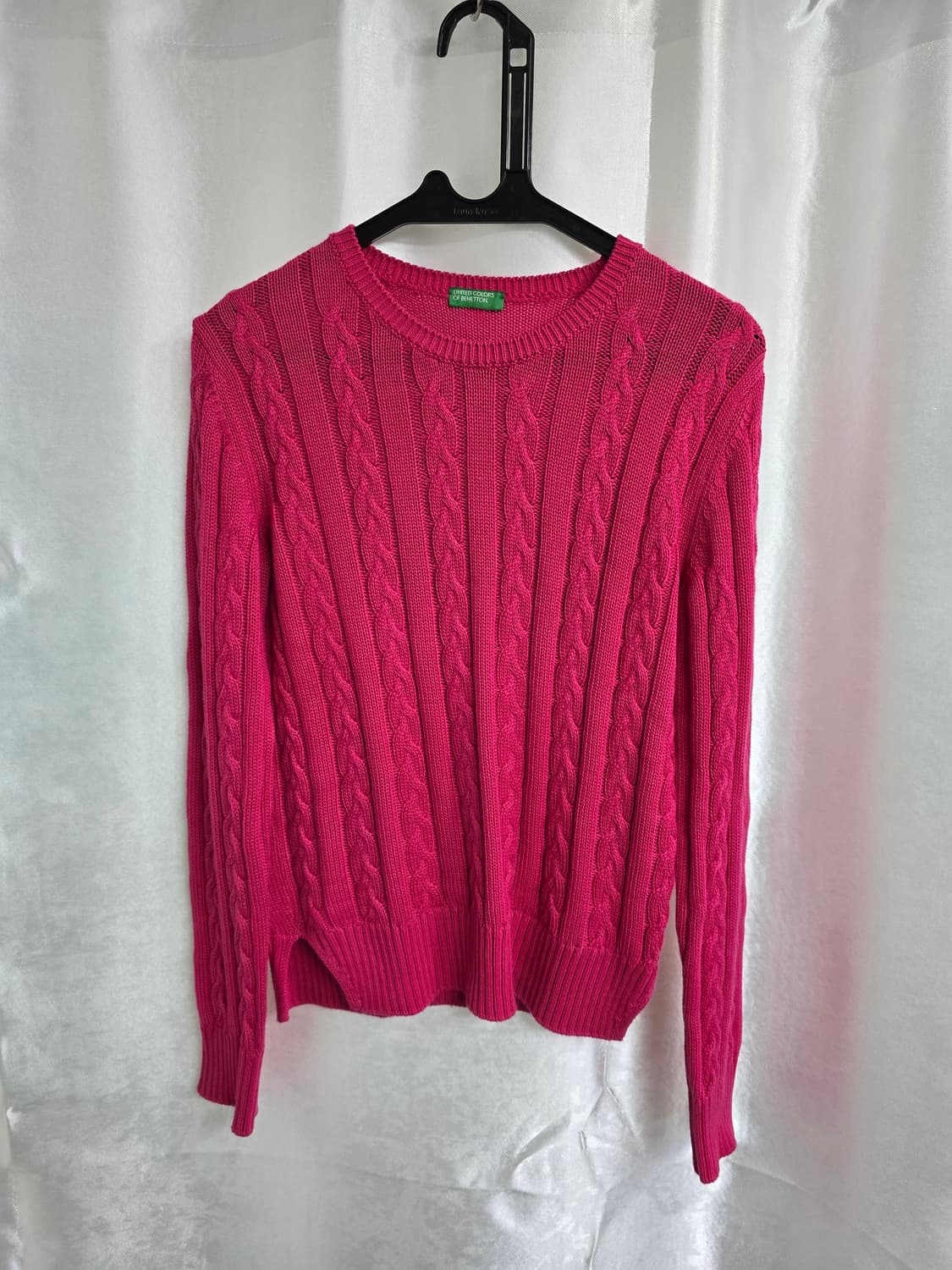 베네통 핑크 꽈배기 니트 (1532) 상품이미지1