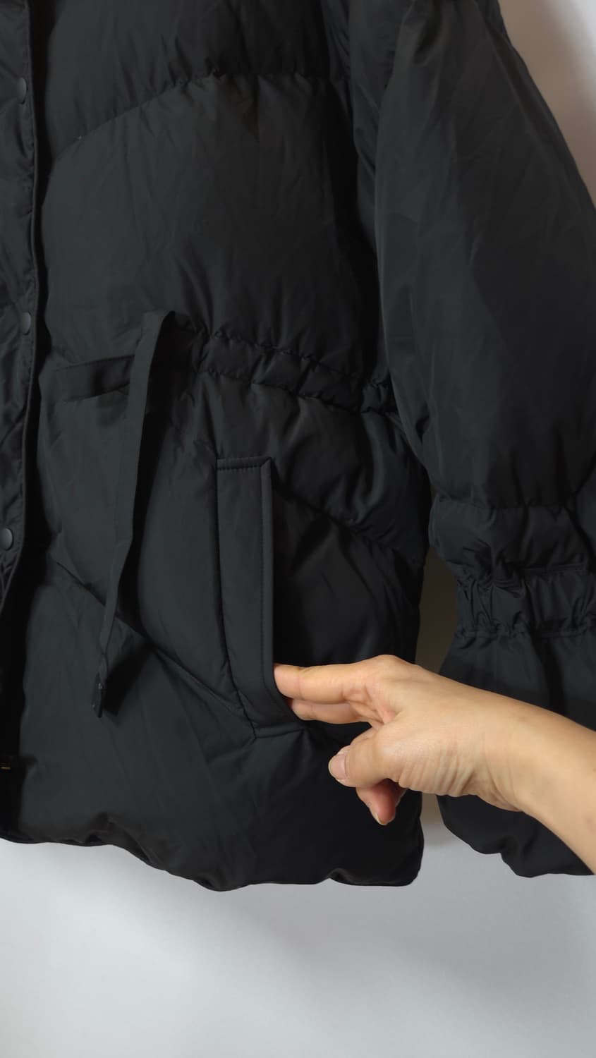 한섬 시스템 2021  구스다운 스트링 오버핏 후드 패딩 55~66 상품이미지6