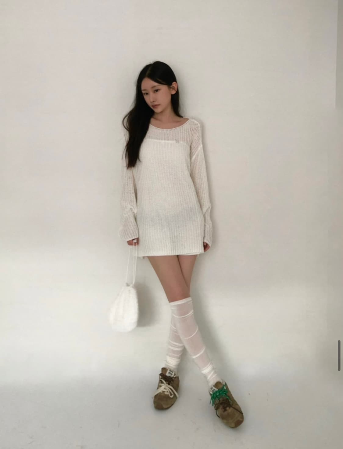 Yue project 보트넥 니트 원피스, 퍼지원피스 상품이미지1