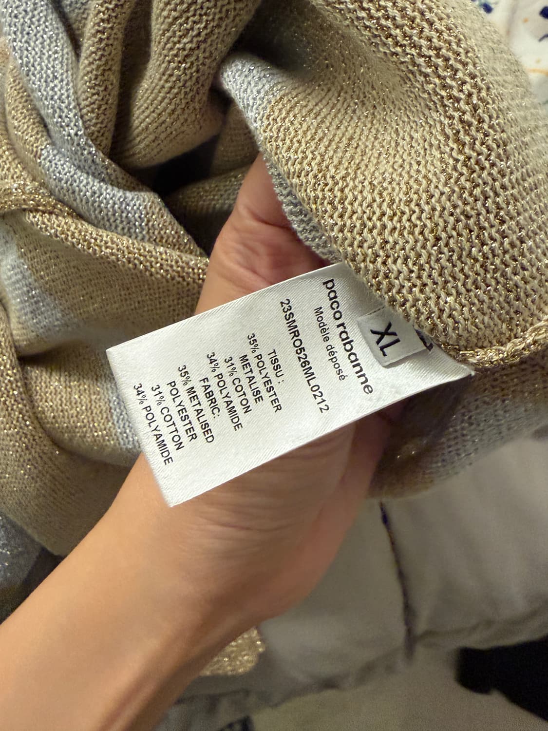 [파코라반] 실버 메탈릭 니트 드레스 새제품 상품이미지5