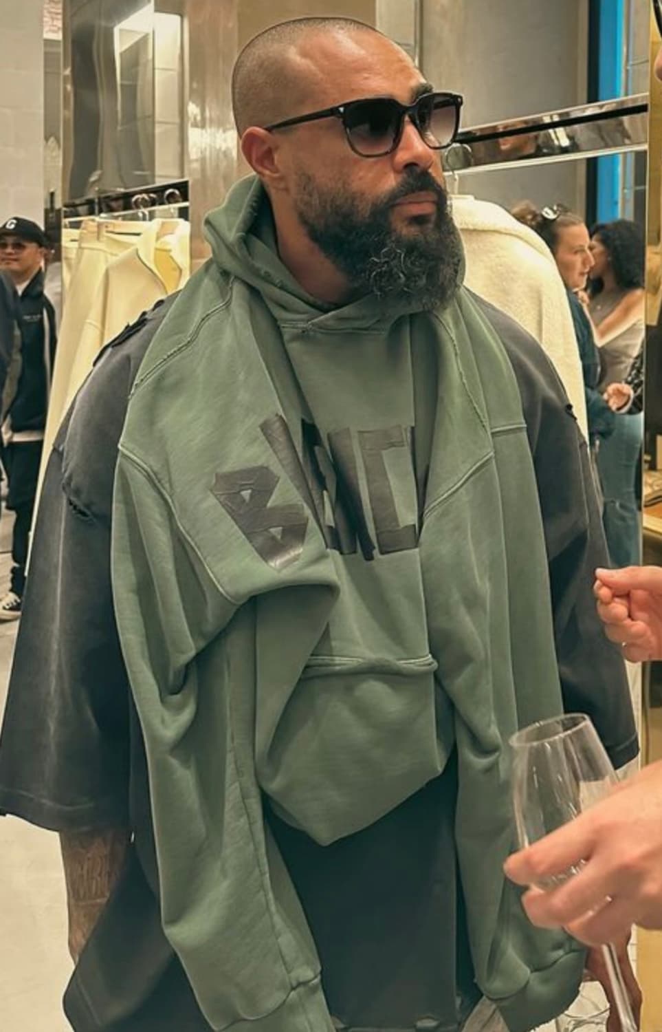 (M) 발렌시아가 뉴 테이프 타입 라지핏 포켓 후디 다크그린 상품이미지3