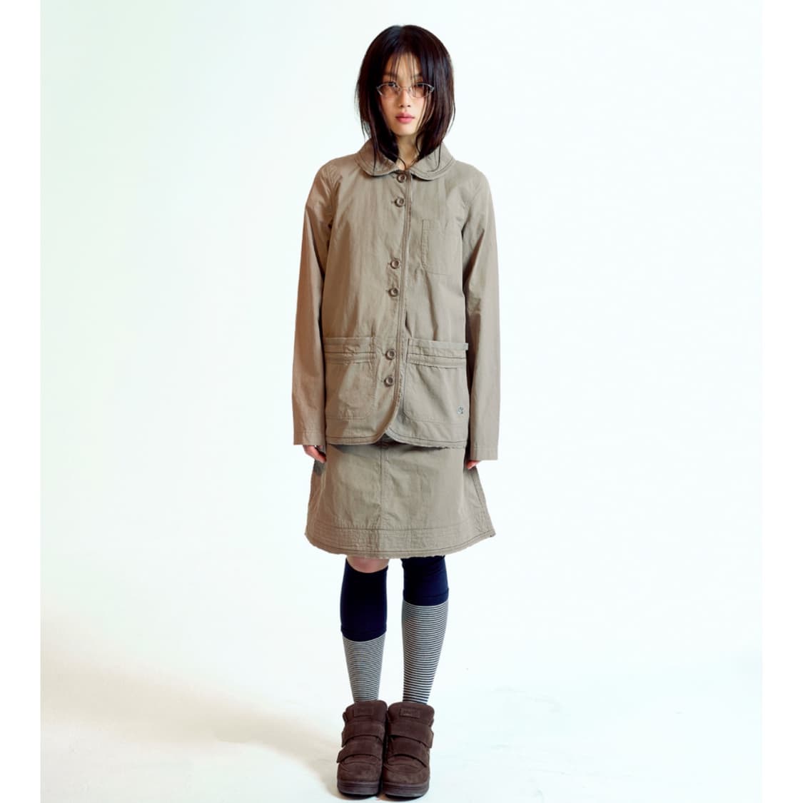 코이세이오 더블 레이어 스트라이프 삭스 네이비 상품이미지2