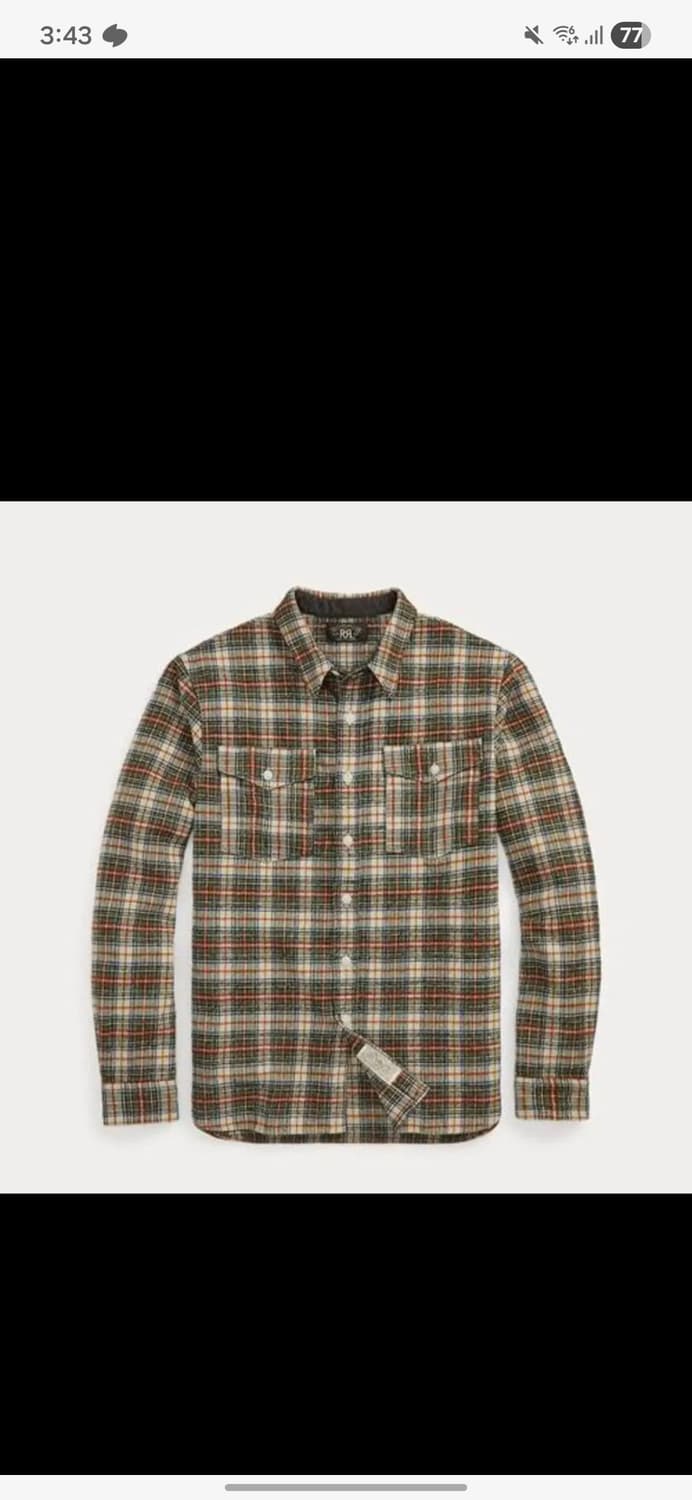 rrl 울 블렌드 트윌 워크셔츠 xl 새제품 상품이미지3