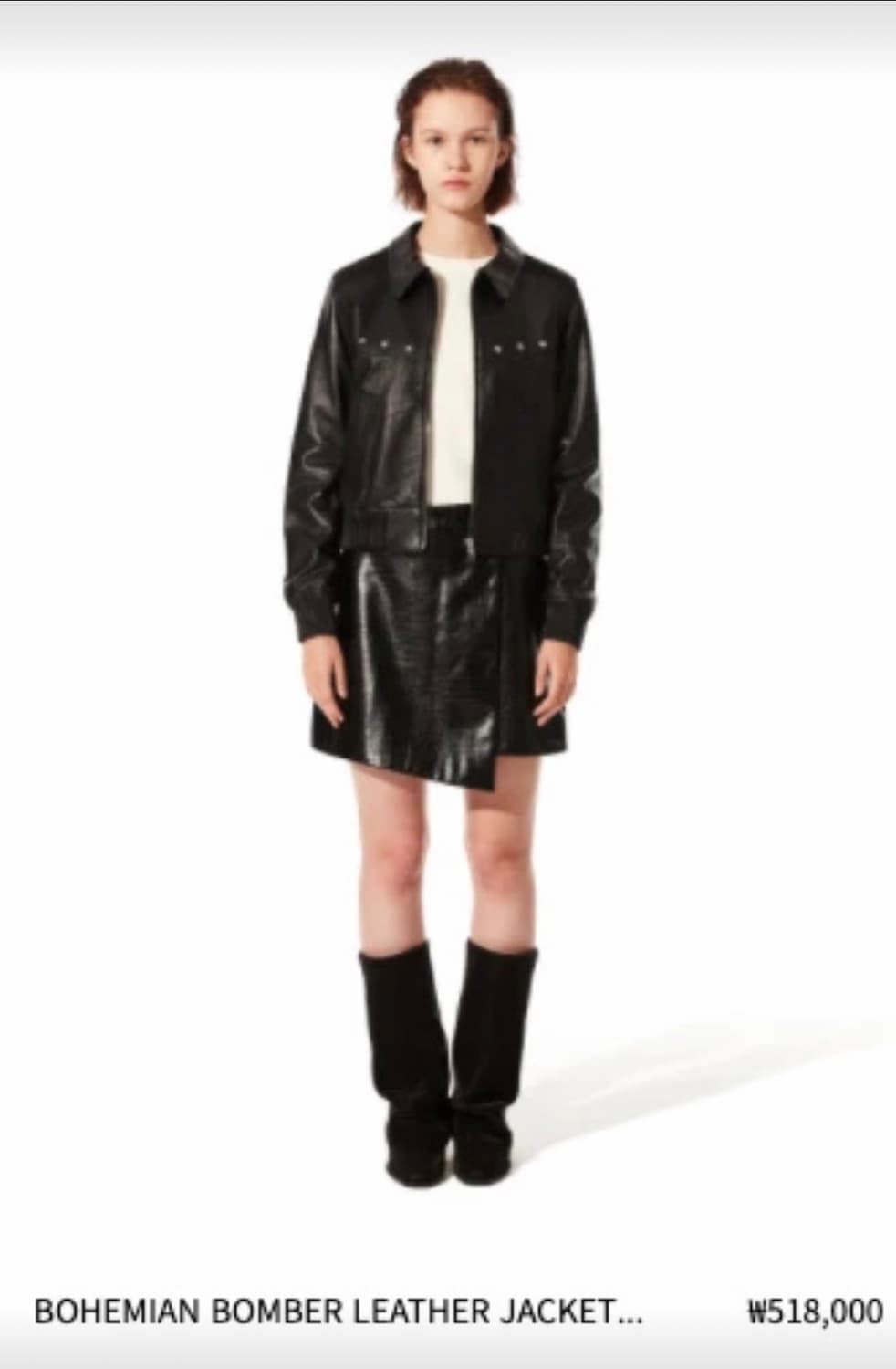 솔티페블 보헤미안 봄버 레더 자켓 상품이미지3