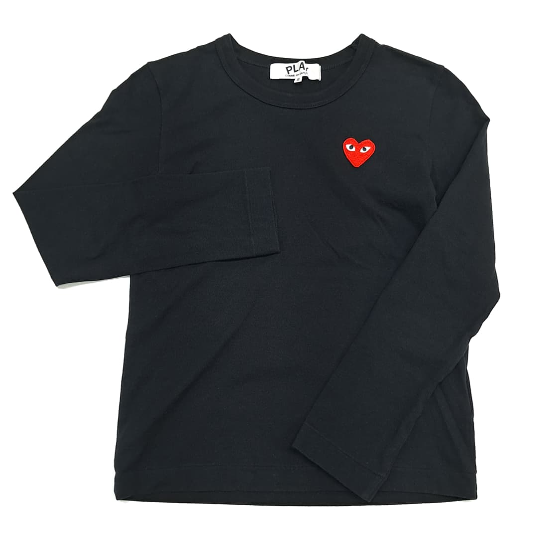 CN708 S 꼼데가르송 플레이 레드 하트 로고 긴팔 티셔츠 상품이미지2