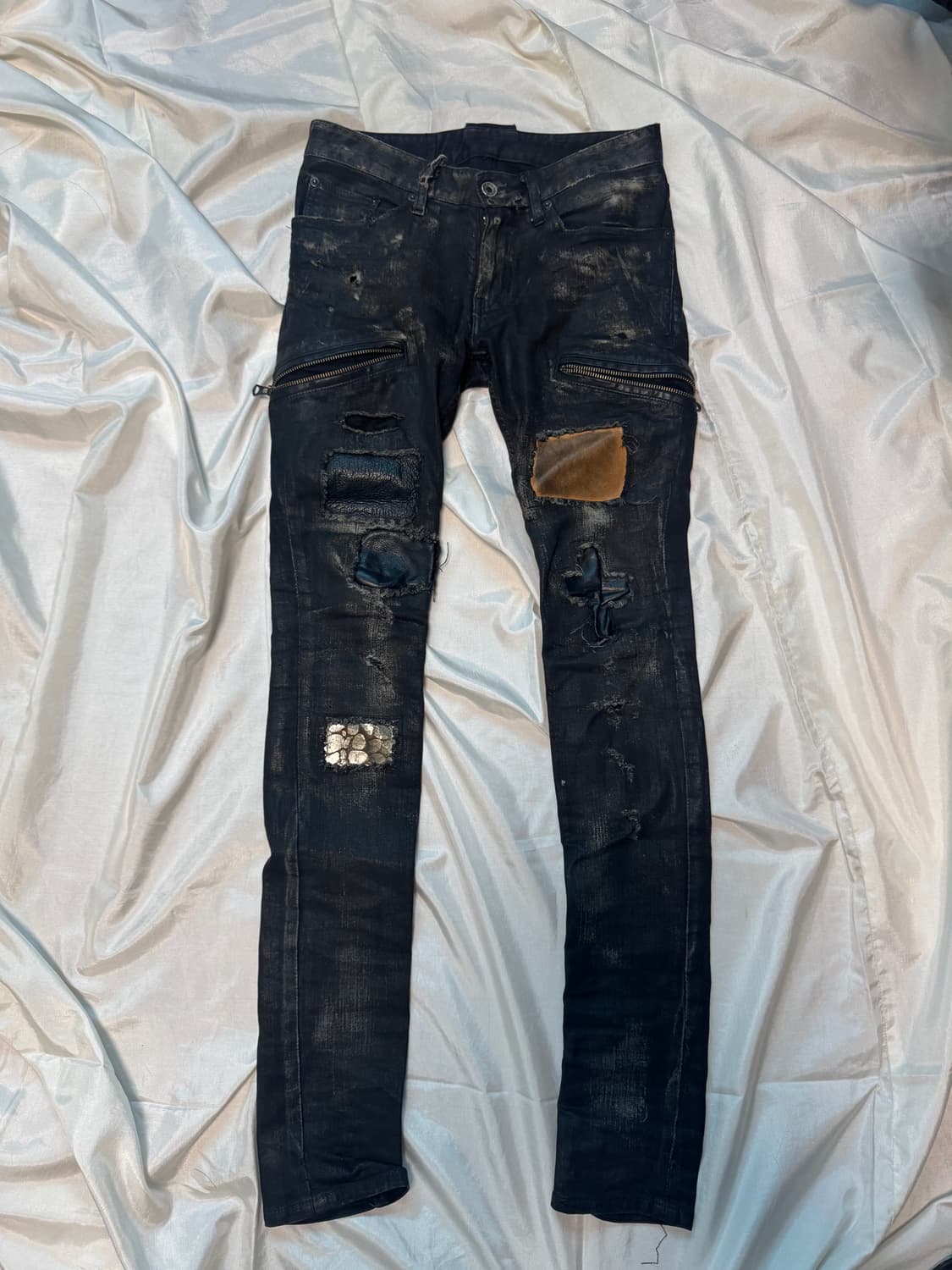 L.G.B leather cross patch coating denim 상품이미지1
