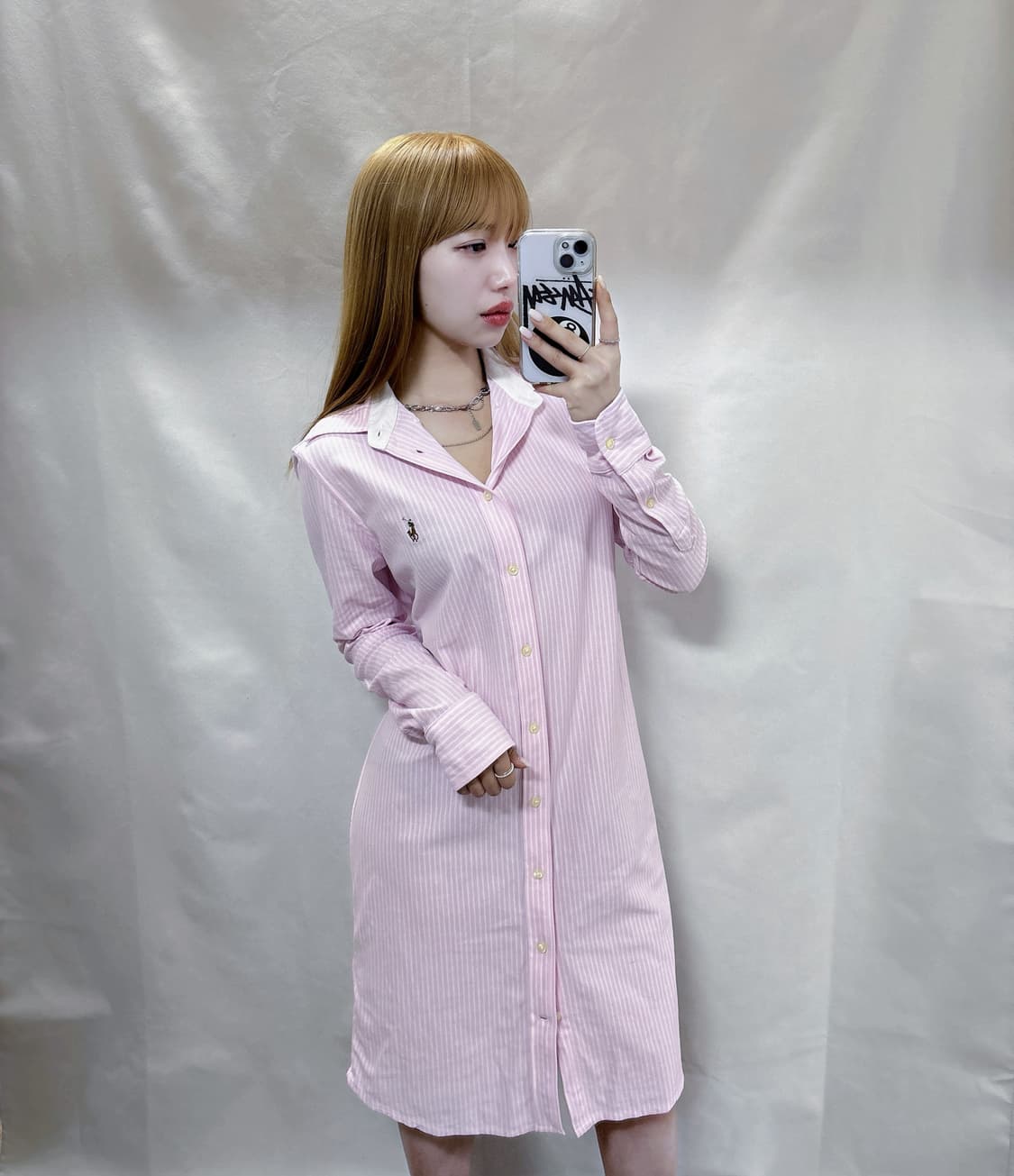 폴로 랄프로렌 핑크 스트라이프 셔츠  상품이미지1