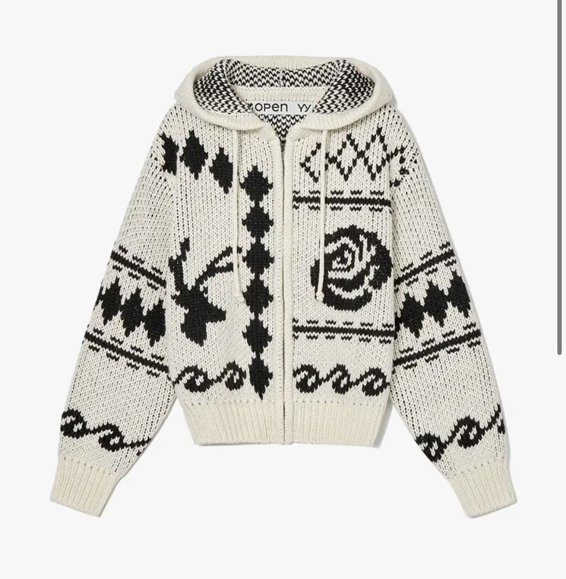 오픈 와이와이 ROSE & DEER JACQUARD KNIT JACKET 상품이미지1