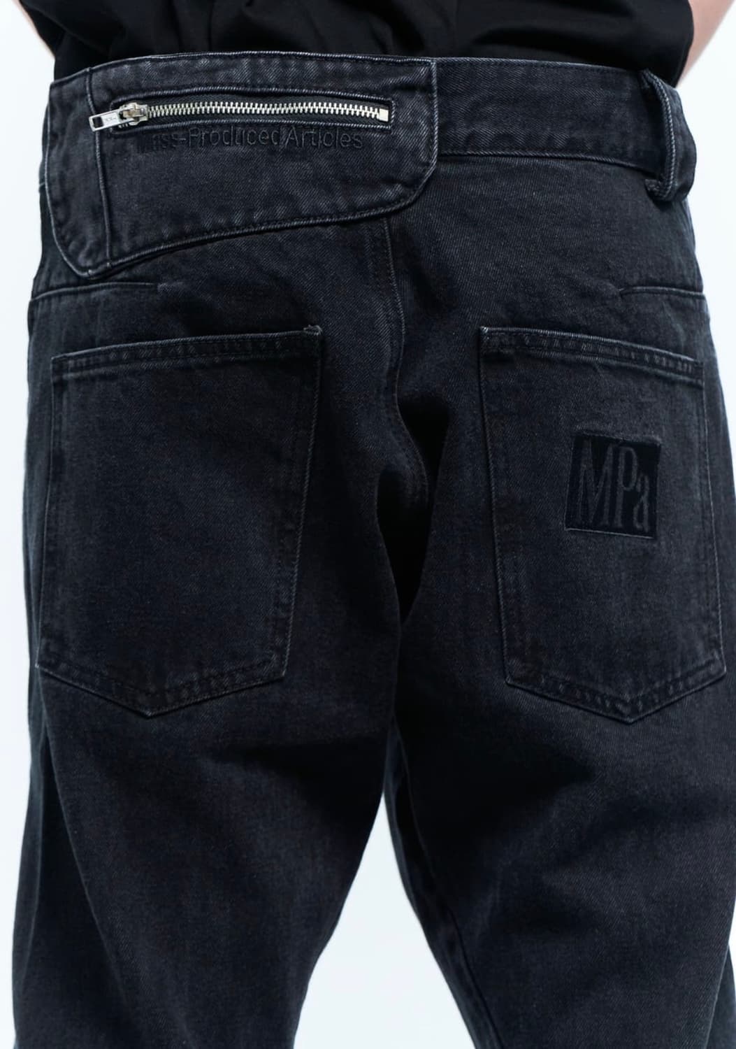 Size m)플라스틱프로덕트 드리프트 데님팬츠 블랙 상품이미지4