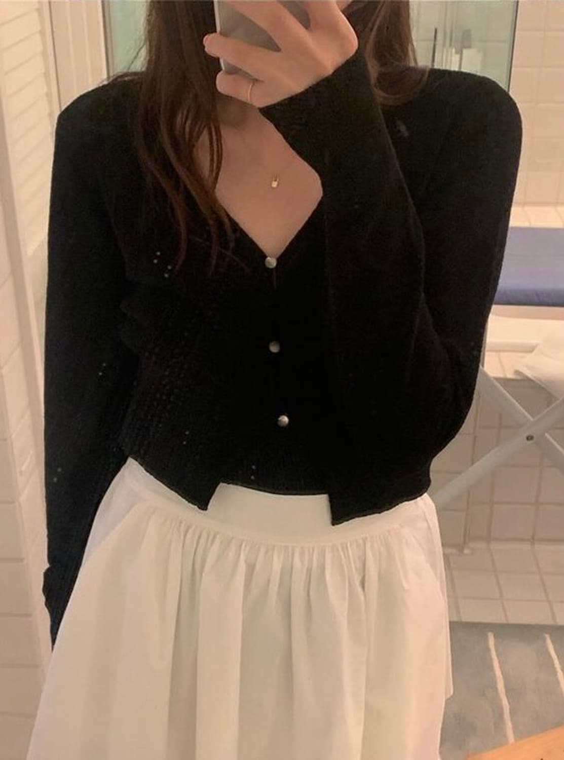 미뉴에트제작 린넨가디건 블랙 상품이미지3