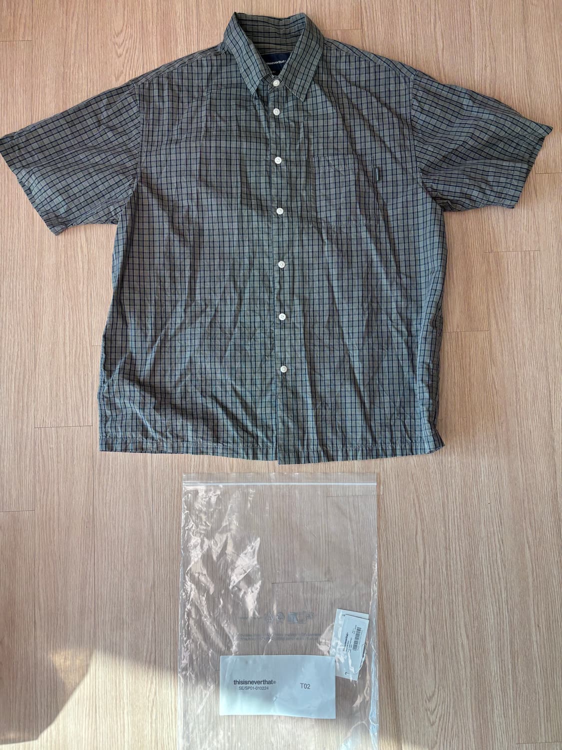 디스이즈네버댓 체크 숏슬리브 셔츠 네이비 L 사이즈 상품이미지2