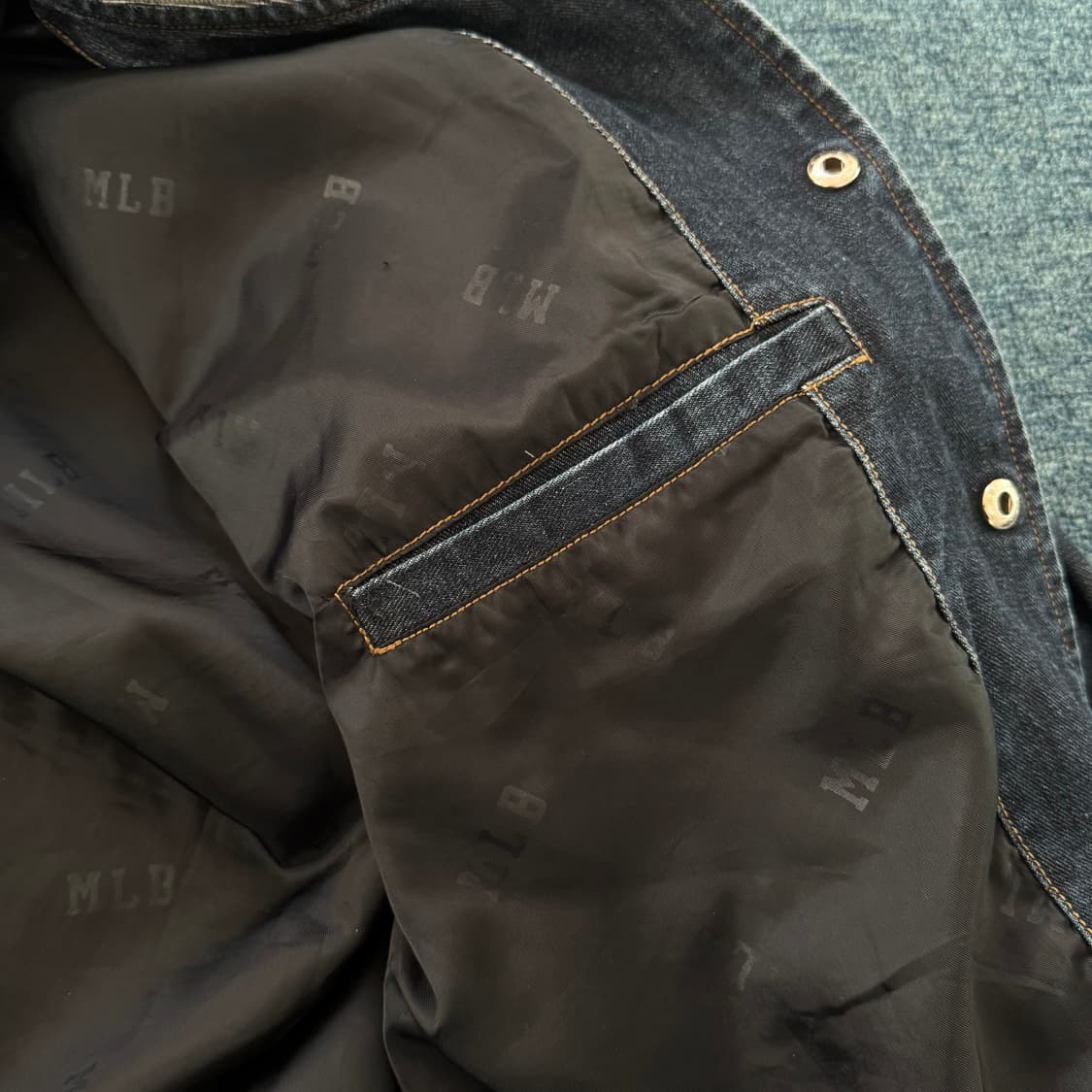 MLB 00s 양키즈 베이스볼 데님 자켓 105 상품이미지7