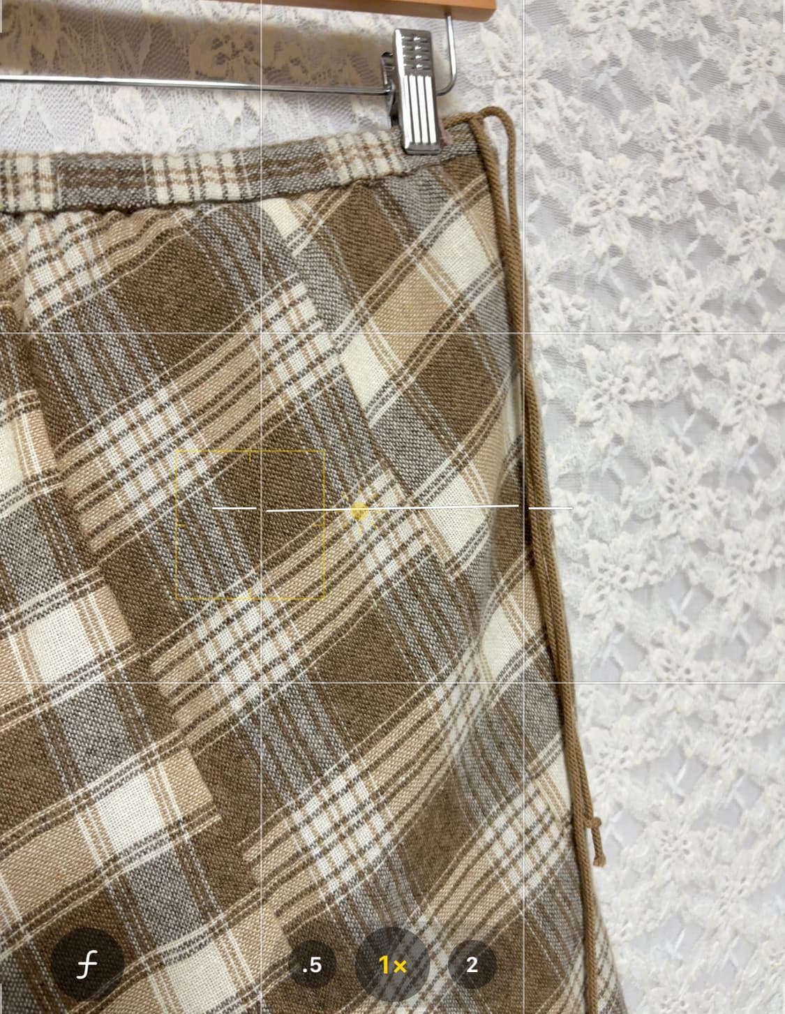 베이지 체크 울 스커트 상품이미지10