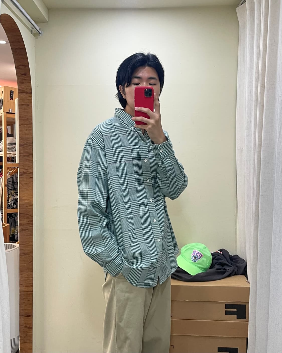 90’s L.L. Bean shirt (seersucker madras) 상품이미지9