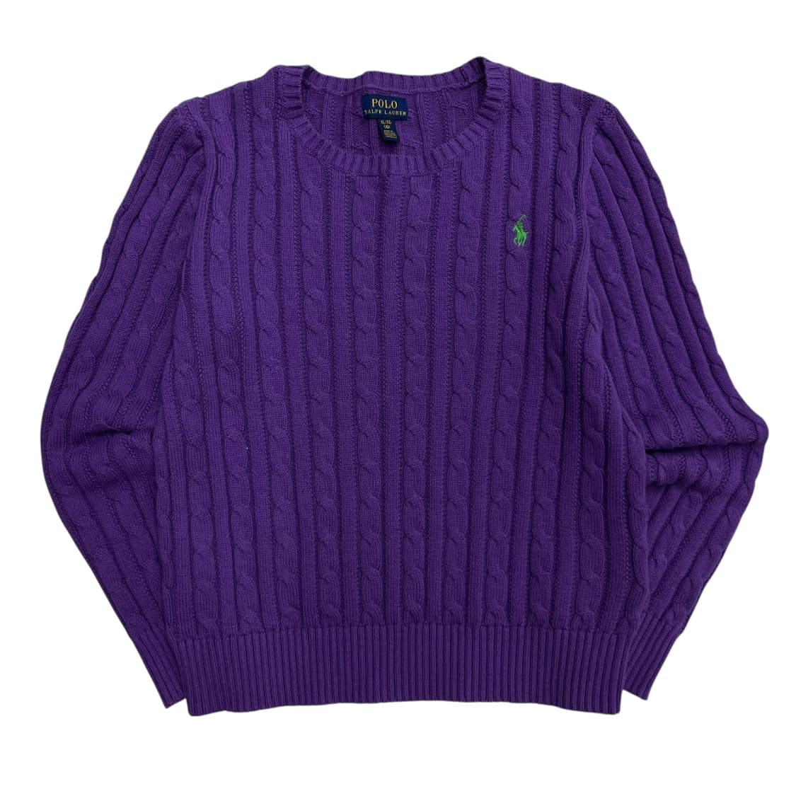 폴로 랄프로렌 그린포니 퍼플 꽈배기 니트 XL 상품이미지2