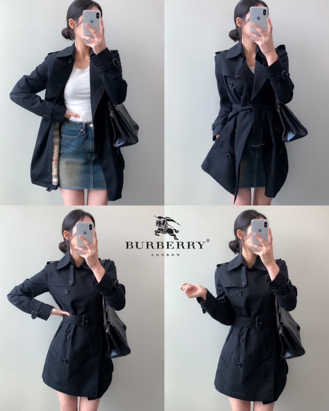 버버리 블랙 하프 트렌치 코트  상품이미지1