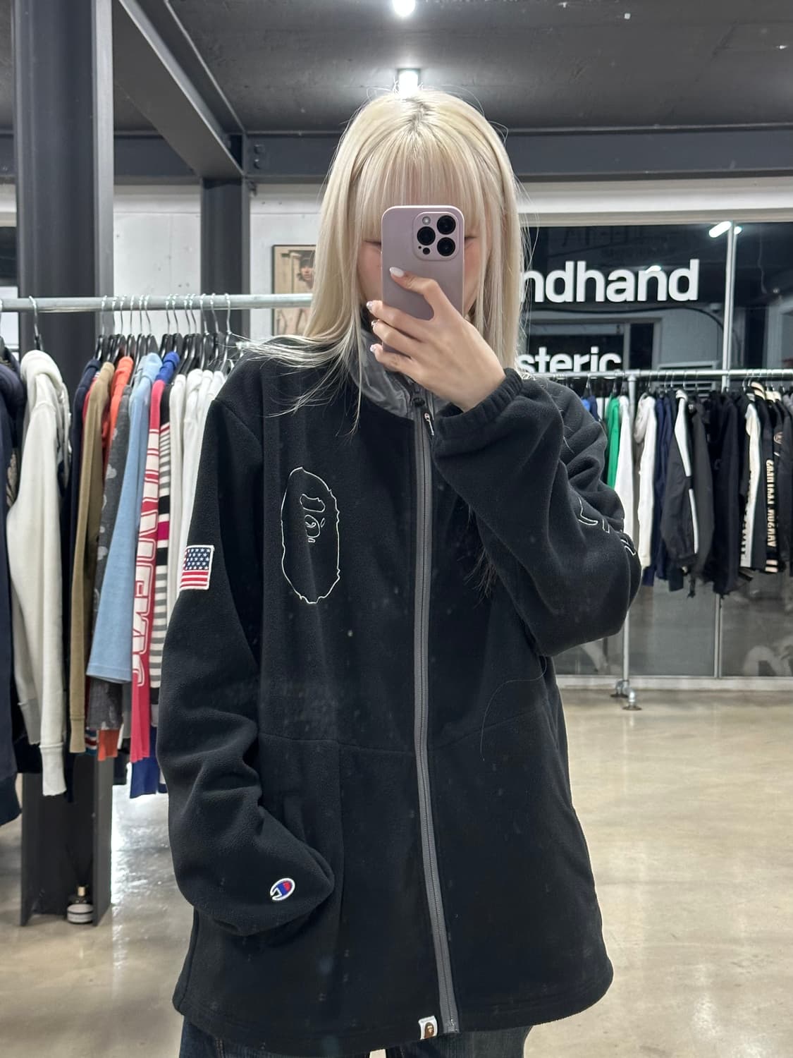 베이프 챔피온 콜라보 후디 플리스 집업 상품이미지1