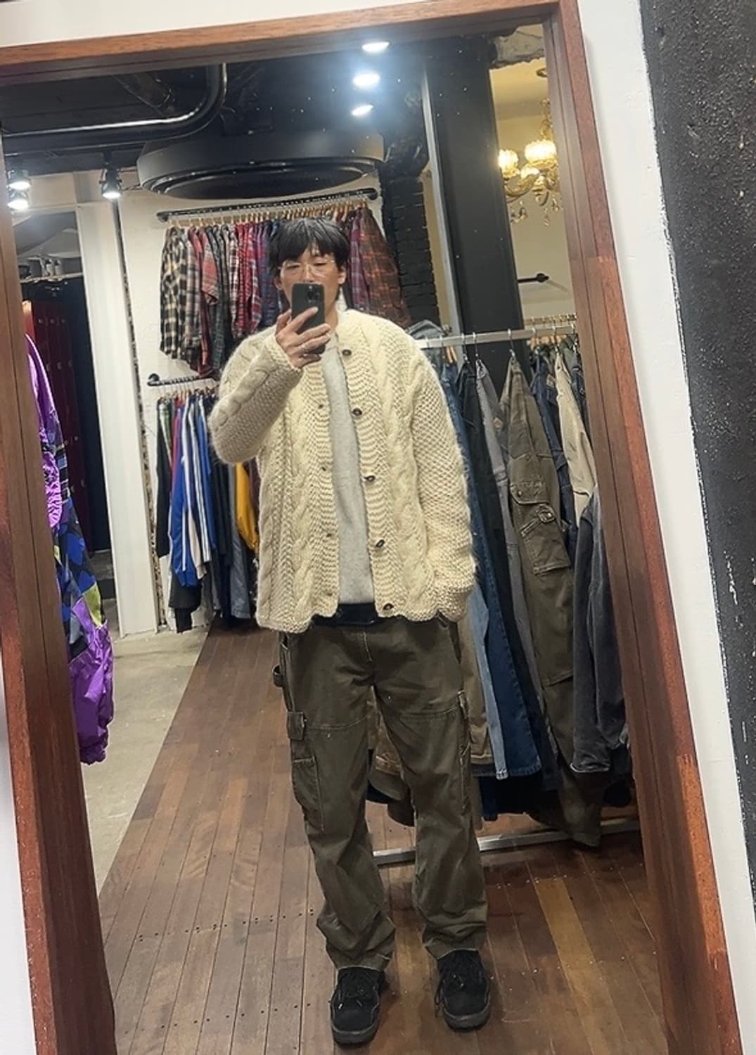 티롤리안 핸드메이드 케이블 헤비울 니트 가디건 상품이미지8