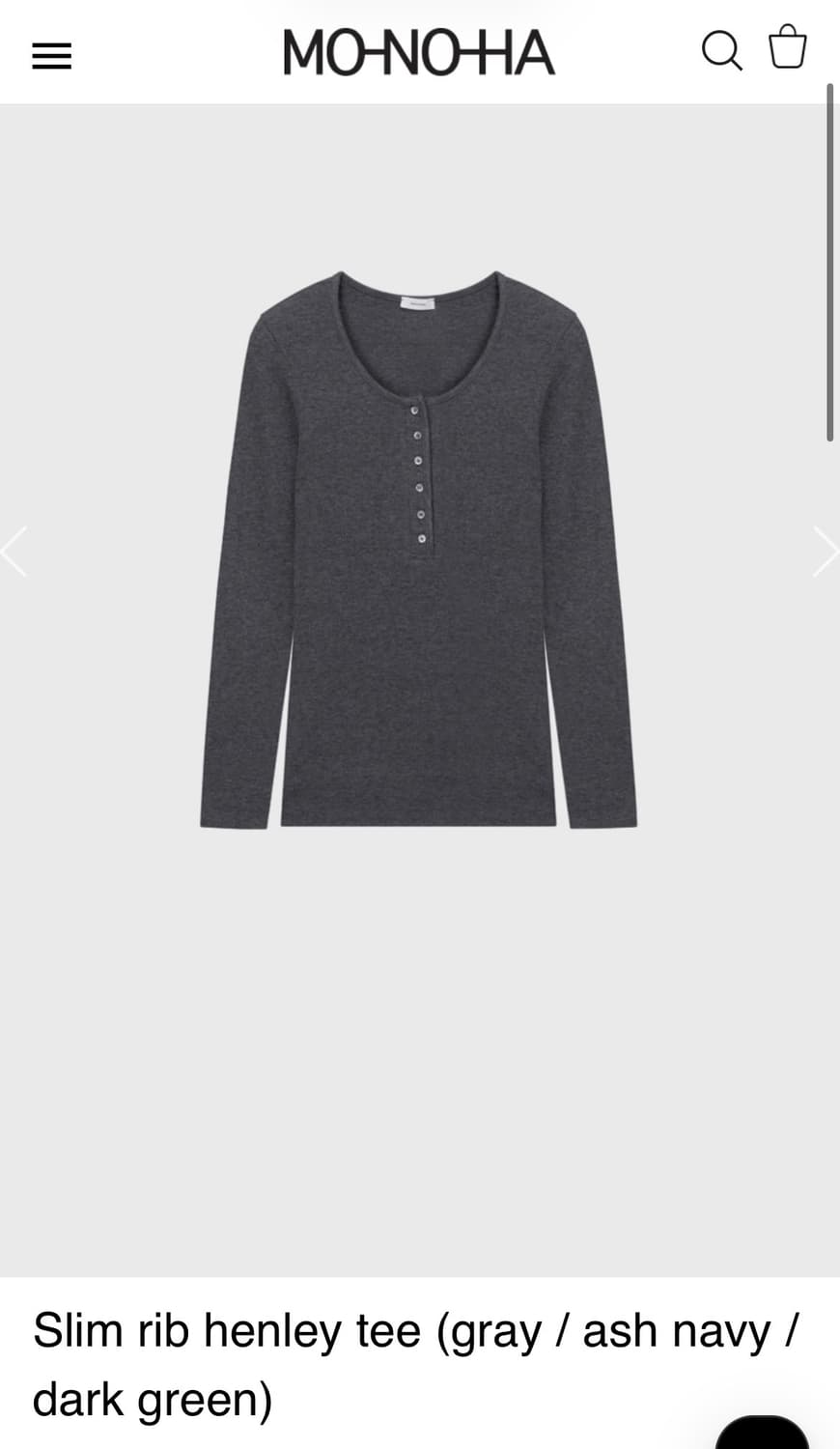 monoha 모노하 slim rib 티/슬리브리스 세트 판매 상품이미지1