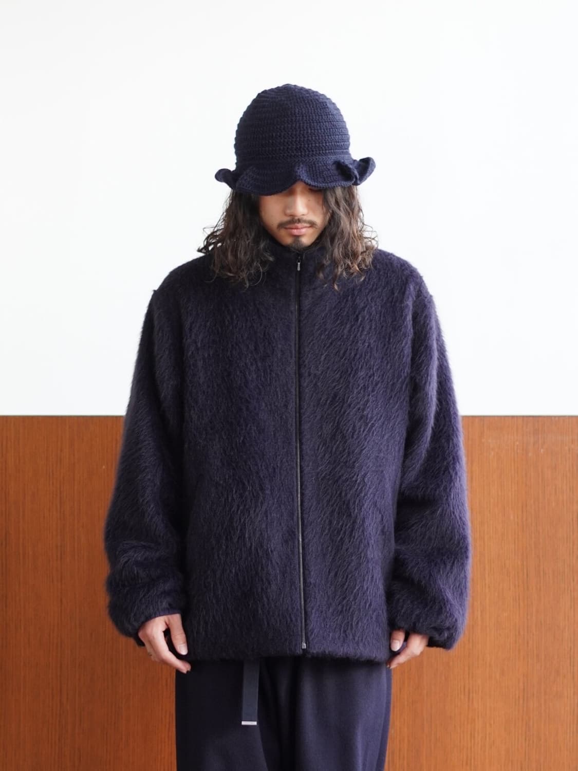 코모리 23aw 카멜 샤기 자켓 네이비 2사이즈 상품이미지9