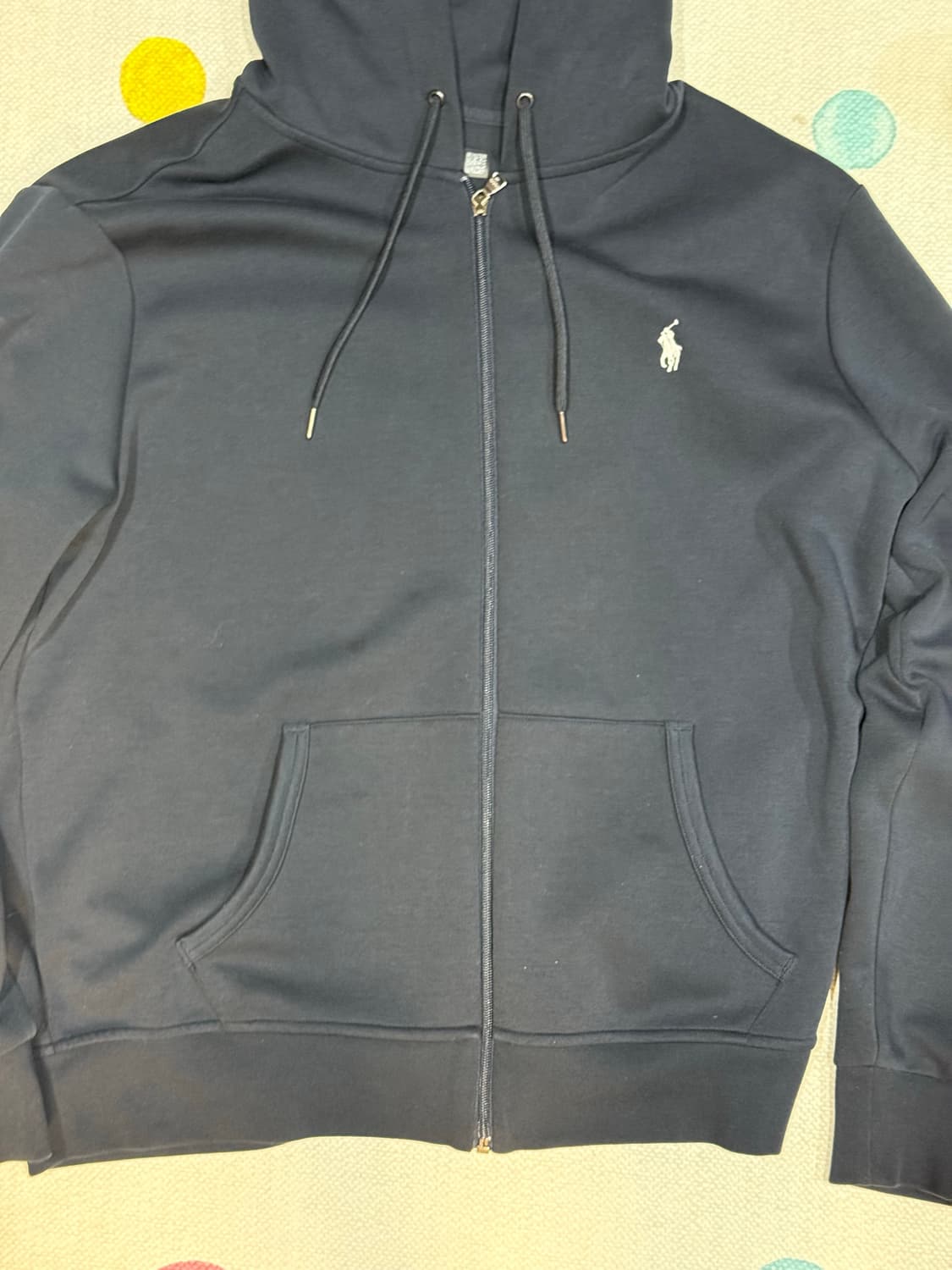 폴로 랄프 로렌 더블 니트 풀집 후디 네이비 상품이미지2