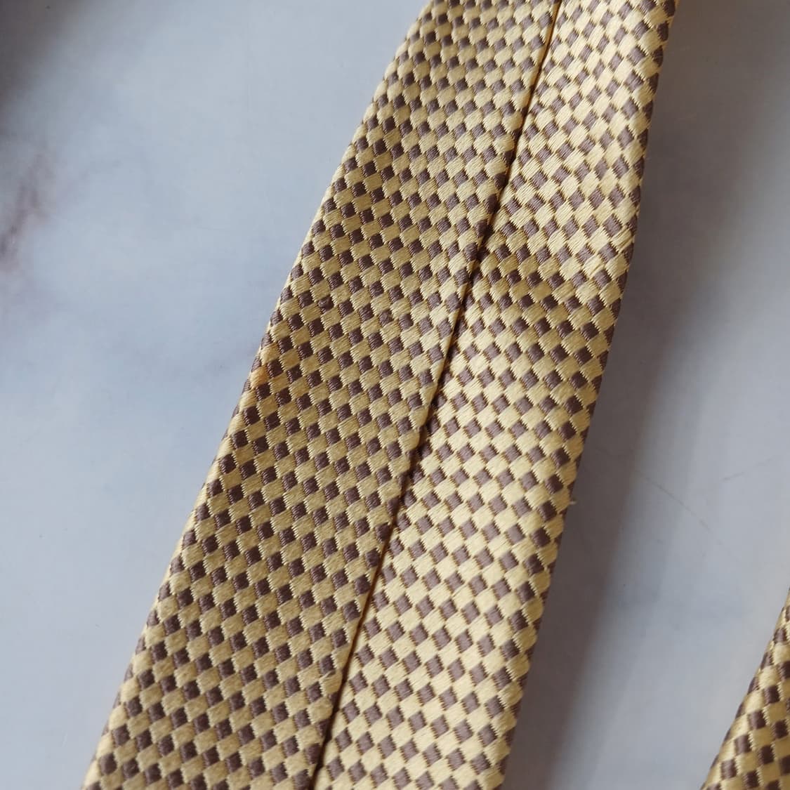 지오지아 실크 골드 마이크로 패턴 넥타이 8.4cm A등급 A19839 상품이미지5