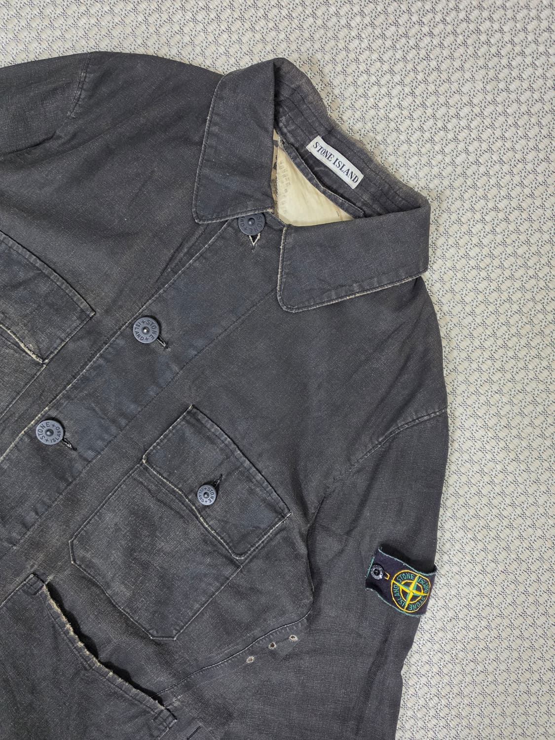 99SS 스톤 아일랜드 그린 엣지 왁스 코튼 재킷 상품이미지4