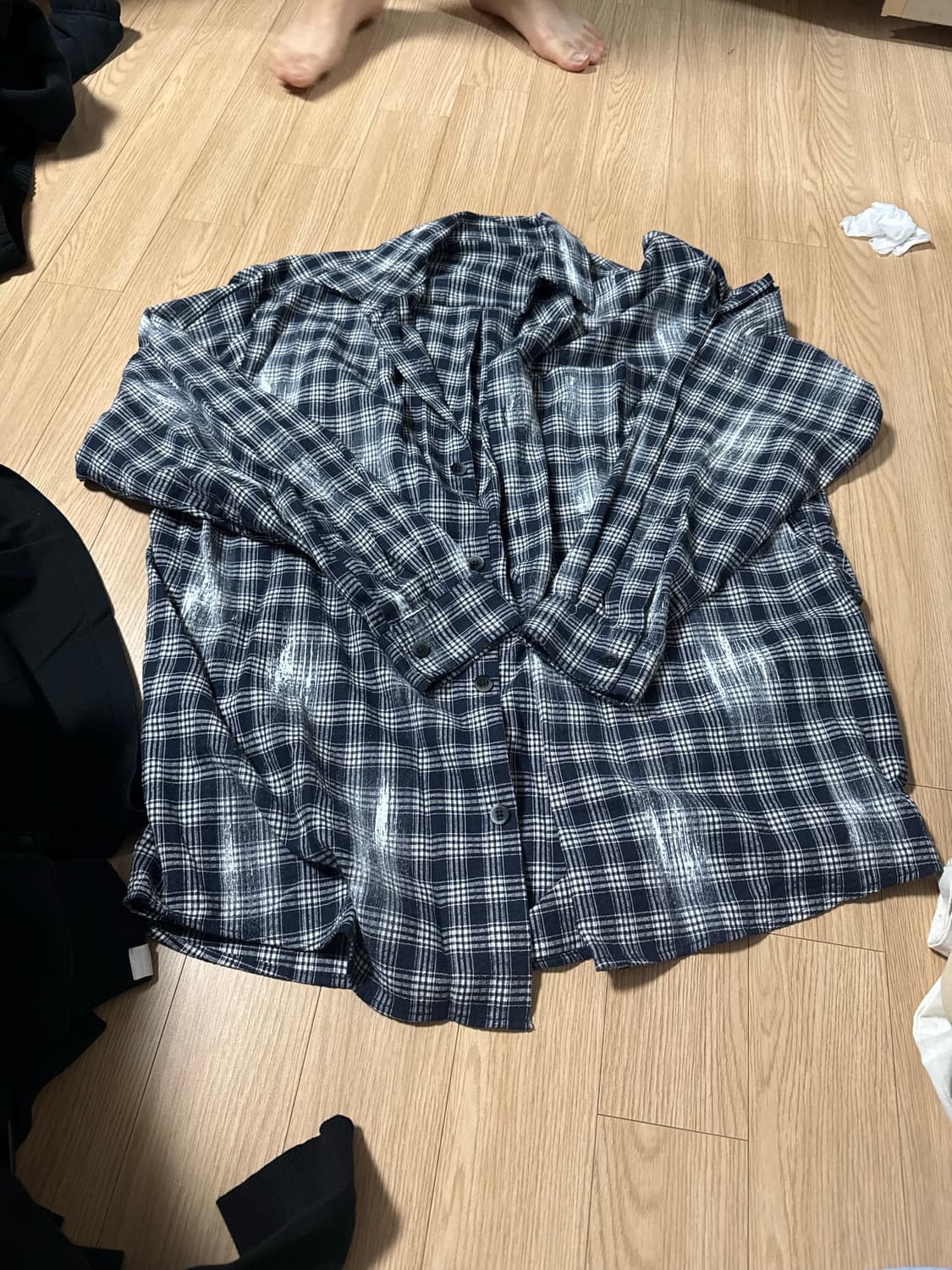 논플로어 페인터스 오버 셔츠 M사이즈 네이비 상품이미지1