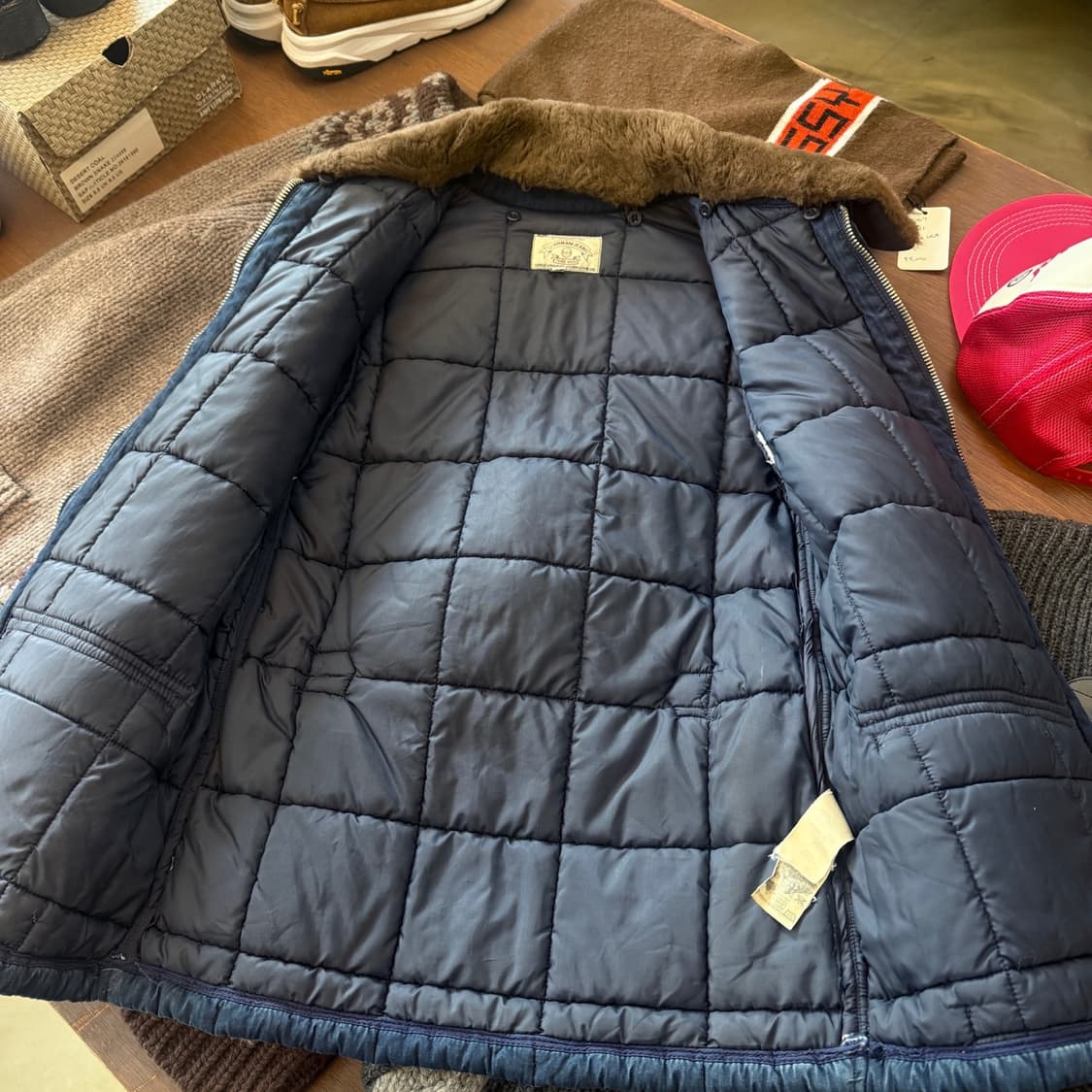 90S 아르마니 진스 이탈리아생산 탈부착 퍼카라 람포지퍼 퀼팅 자켓 상품이미지5