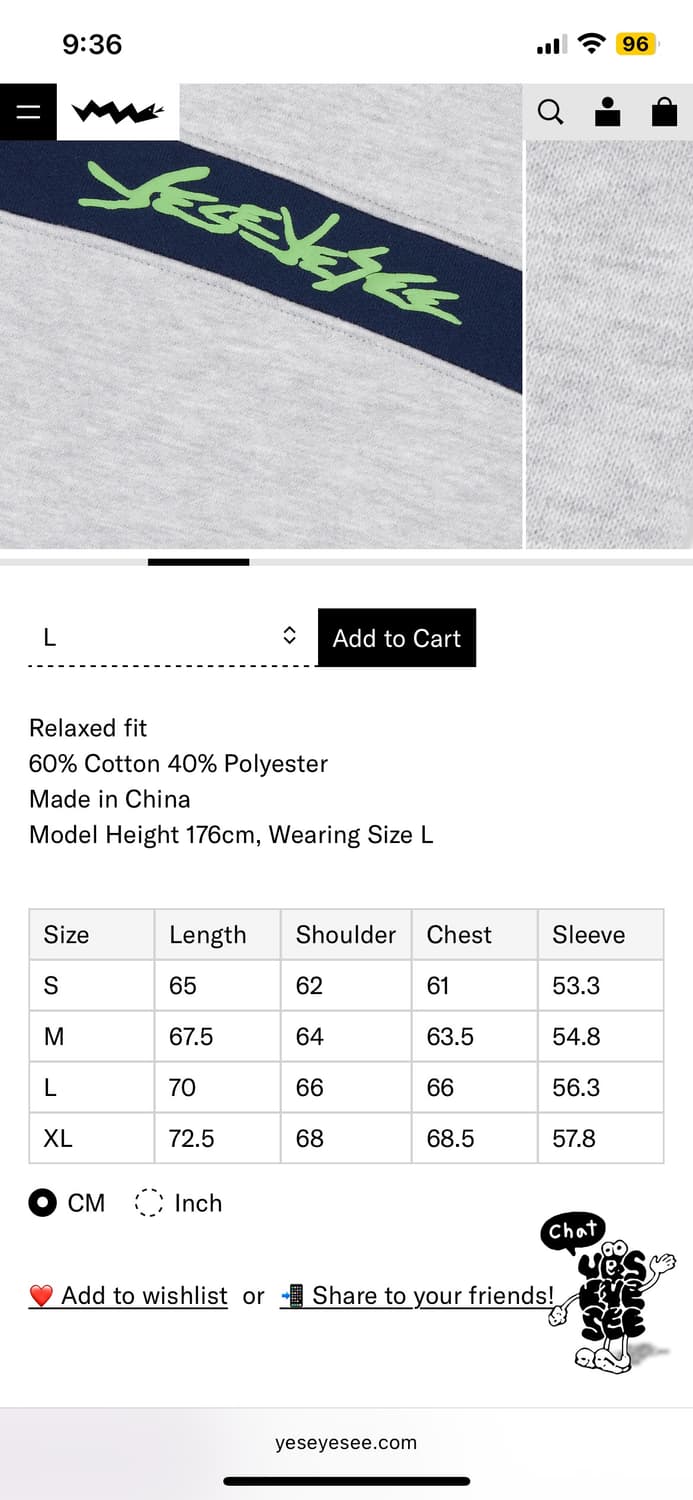 예스아이씨 Incision Sweatshirt Grey(L사이즈) 상품이미지2