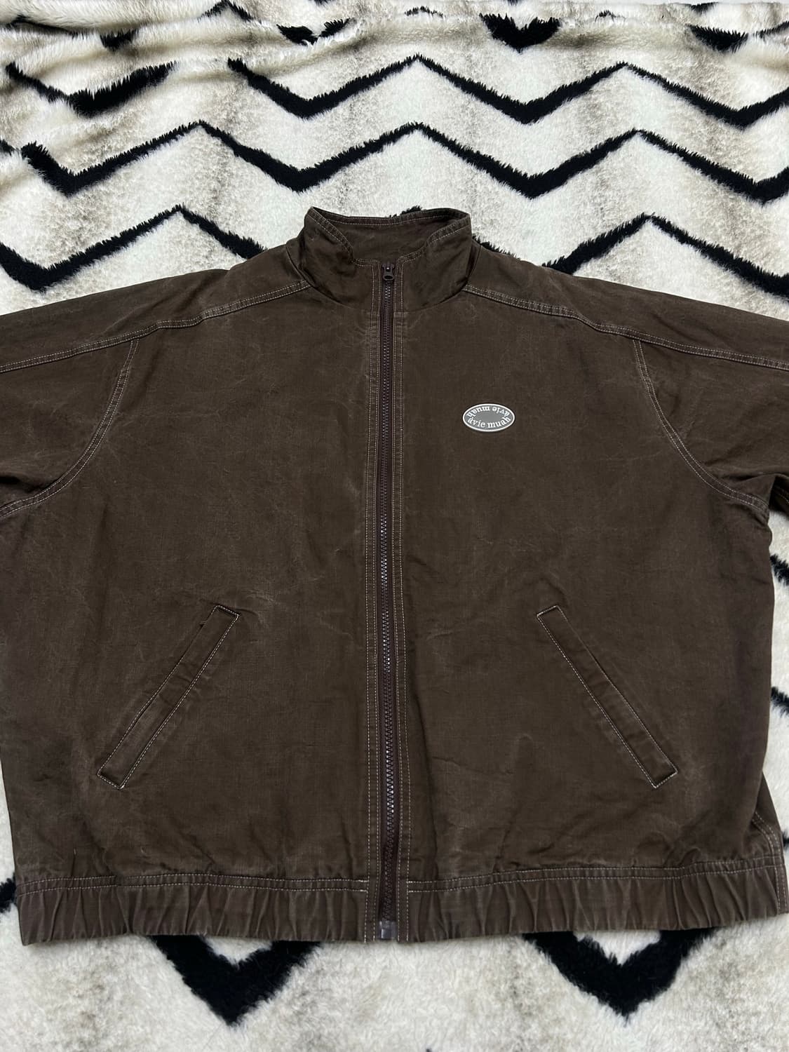 아비에무아 워시드 오버핏 자켓/브라운 상품이미지5