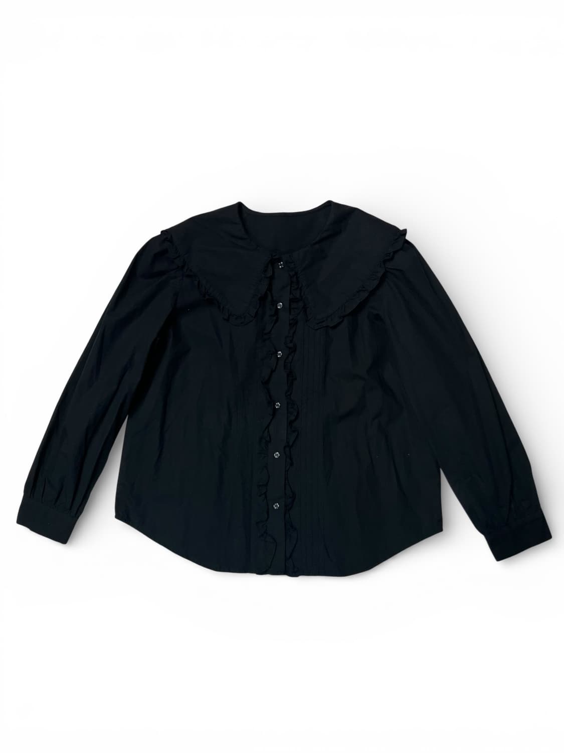PAGEU 블랙 프릴 블라우스 F 상품이미지3