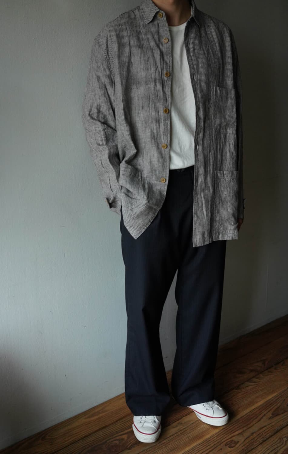워드로브41 Barista Shirts JK Grey Stripe XL 상품이미지3