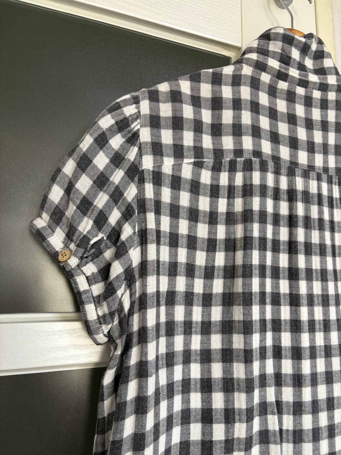 그레이 체크 반소매 탑  상품이미지7