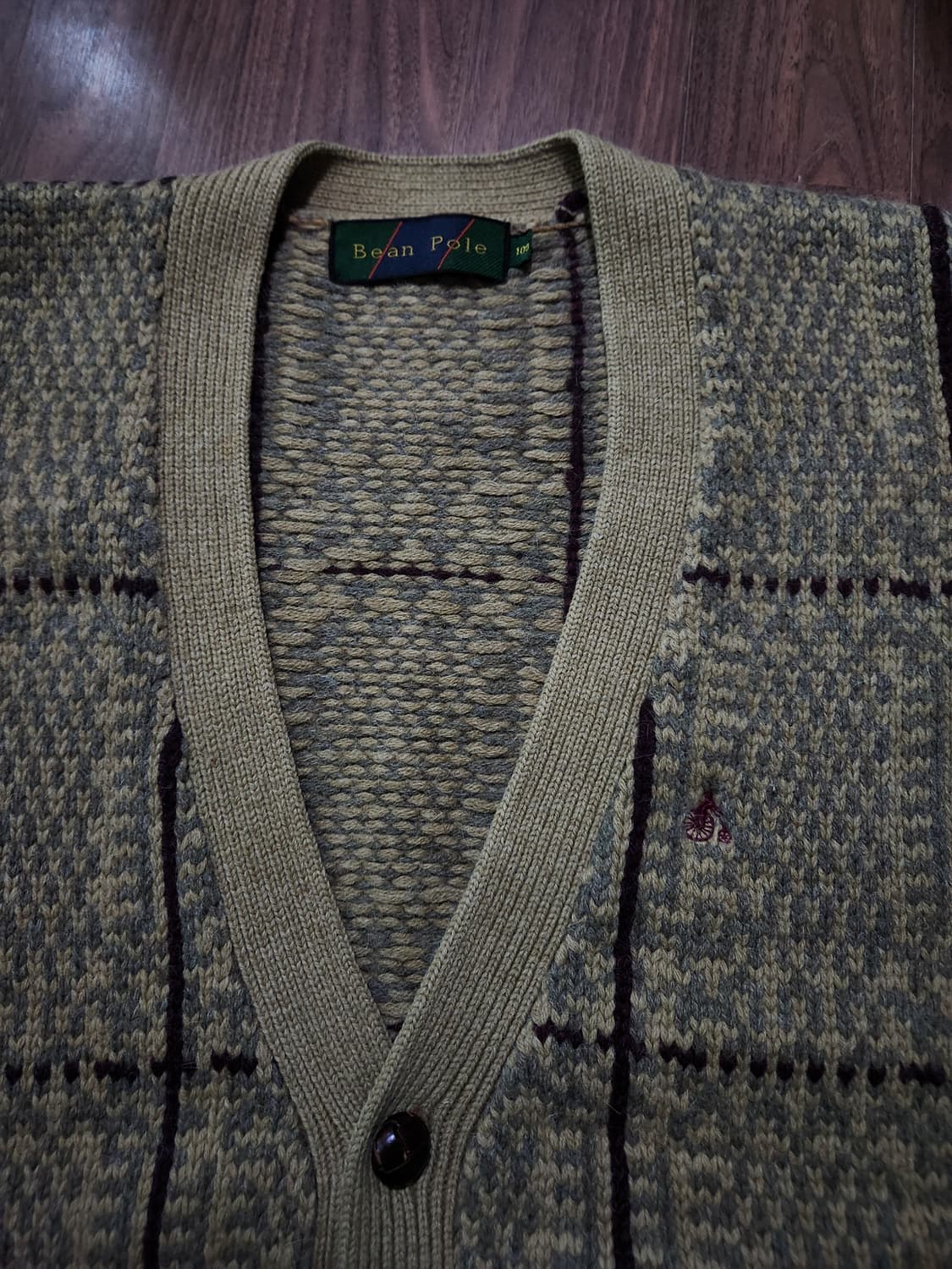 빈폴 울 체크니트 가디건100 상품이미지3