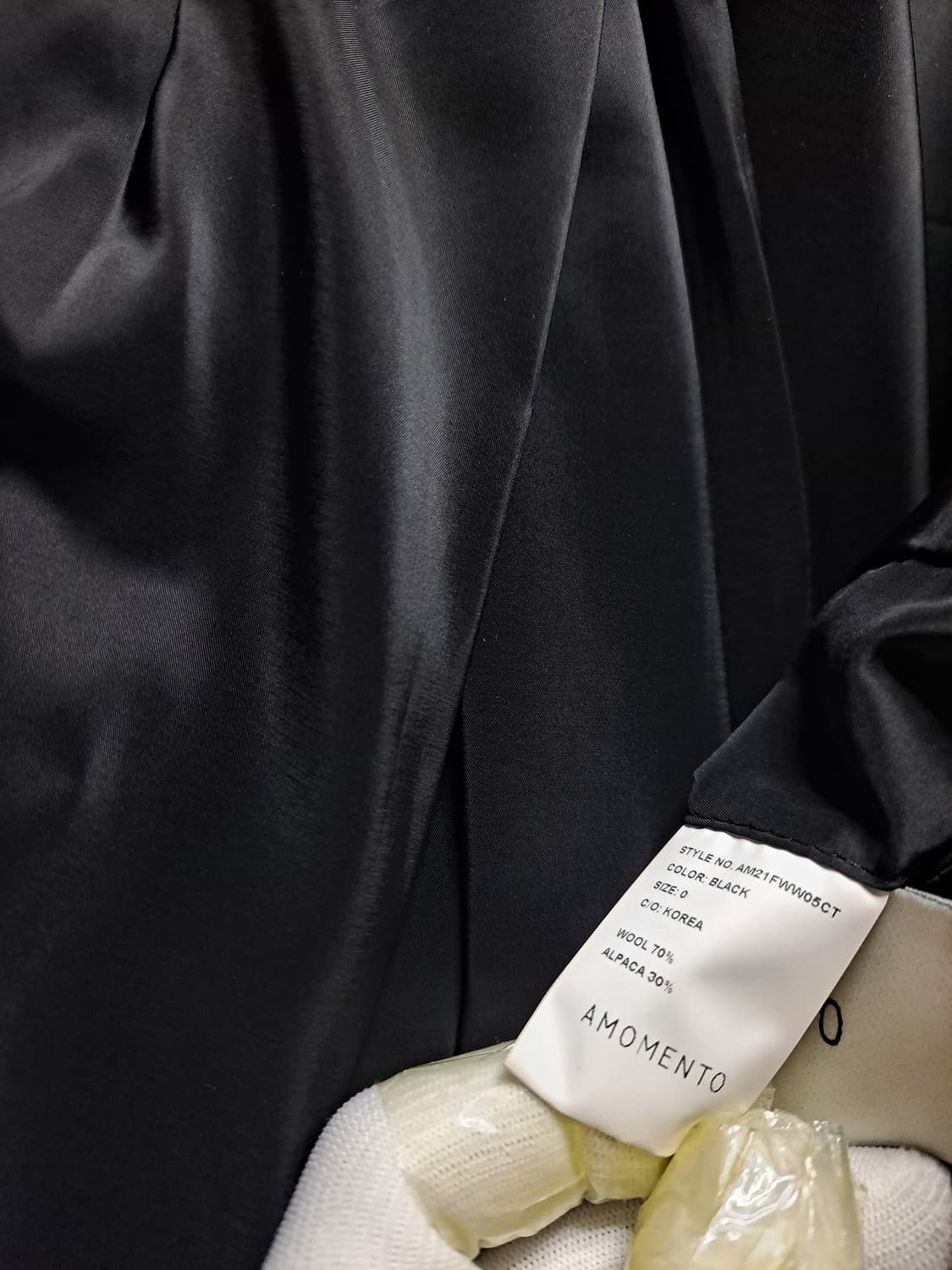 AMOMENTO 아모멘토 - 와이드 크롭 히든클로징 알파카 자켓 상품이미지8