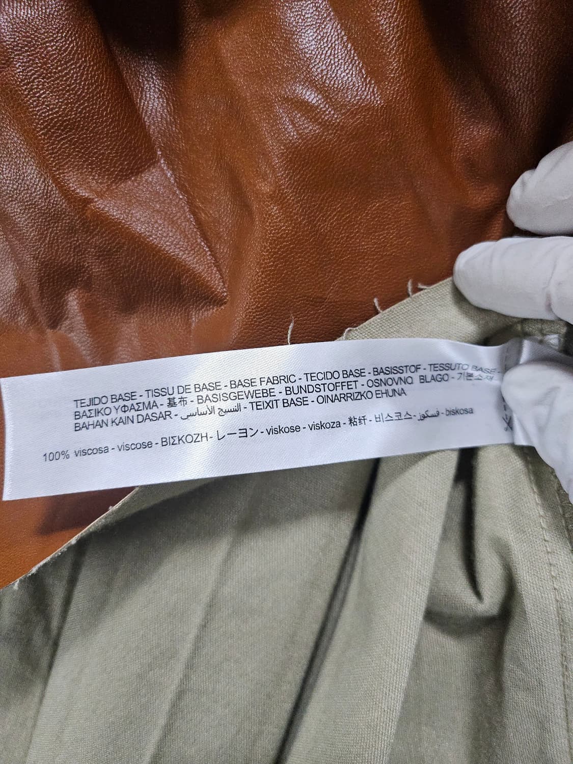 자라 브라운 레더 플리츠 롱 스커트 M 상품이미지4