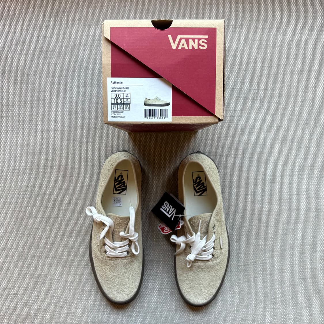 [새제품] VANS 어센틱 헤어리 스웨이드 카키 265 상품이미지6