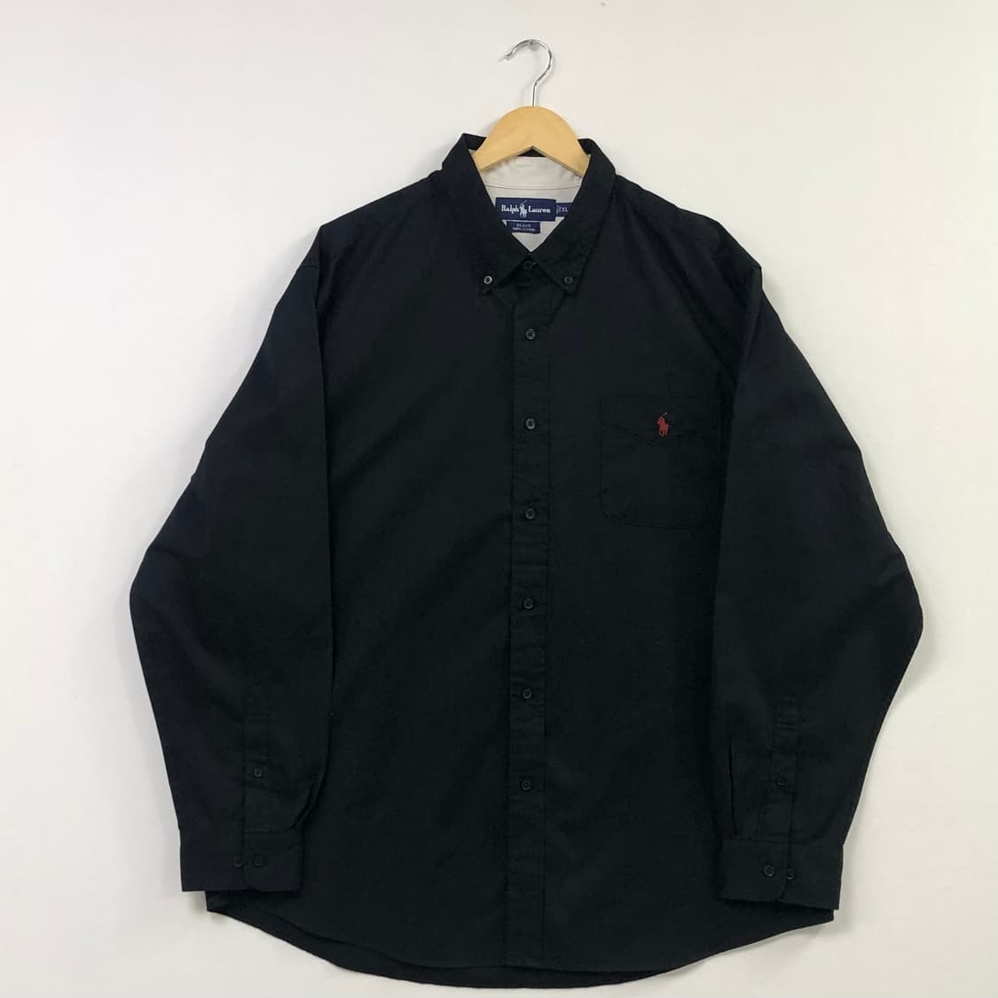 Xxl 폴로 블랙 솔리드 셔츠 상품이미지2