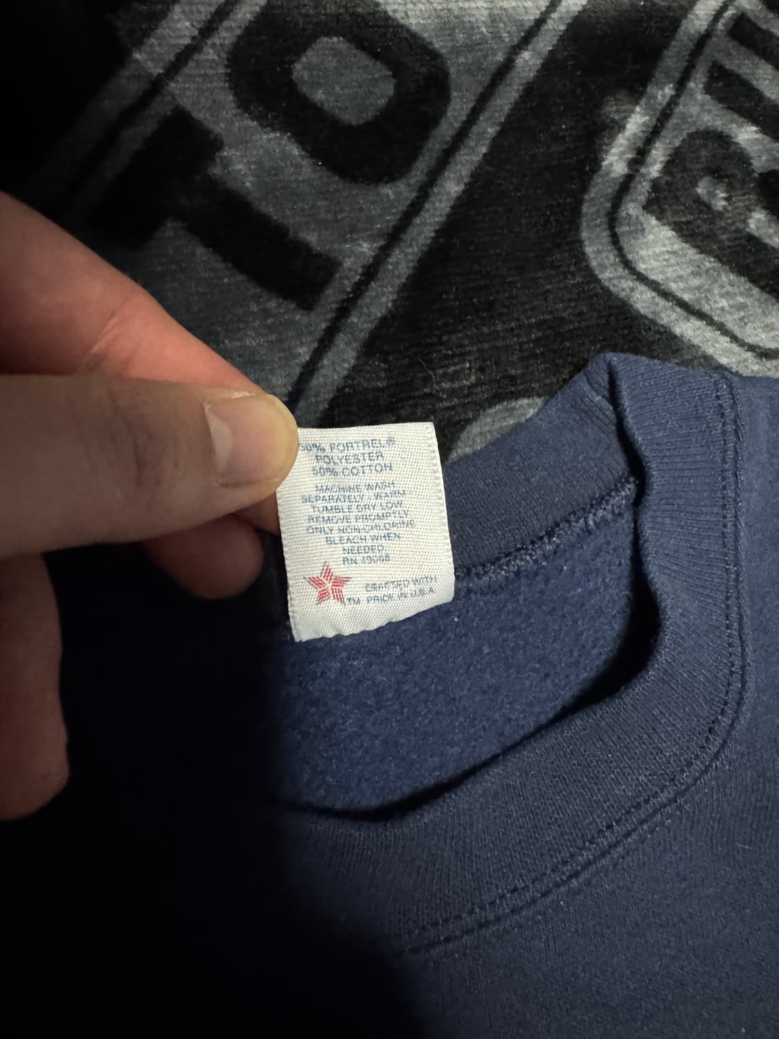 빈티지 프린팅 스웻셔츠 네이비 상품이미지5