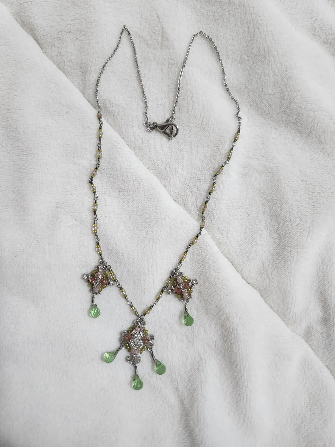 레테 빈티지 페어리깔 초록 목걸이 상품이미지2