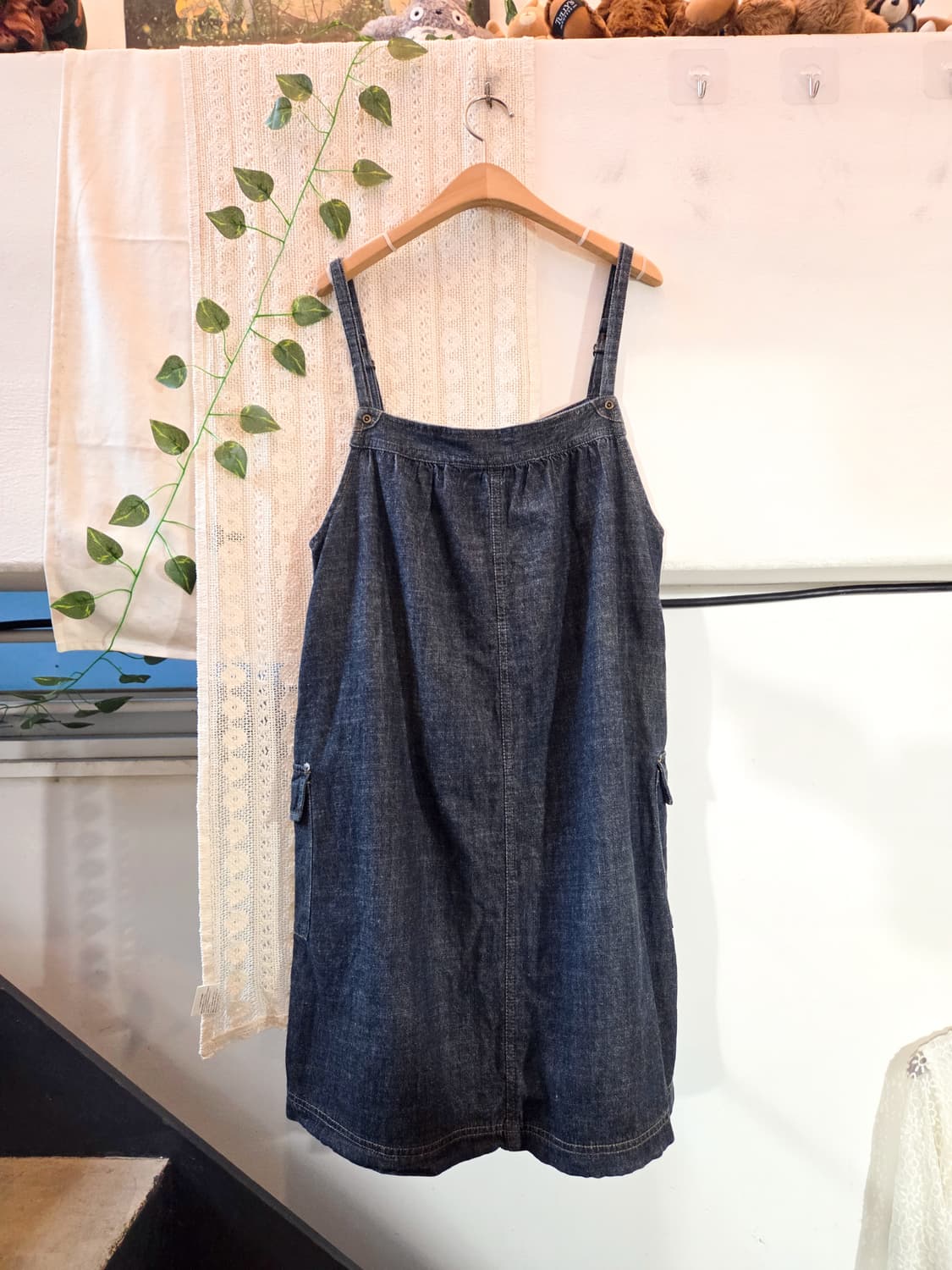 사이드 포켓 데님 오버롤 원피스 상품이미지4