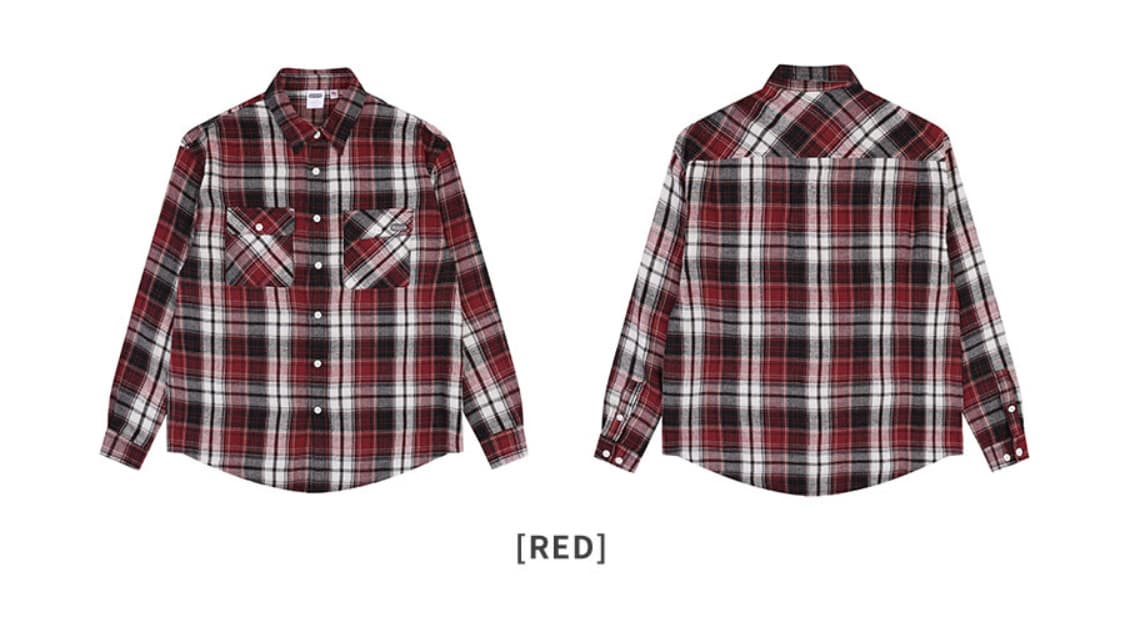 CHECK LONG SLEEVE SHIRT (RED) 상품이미지1