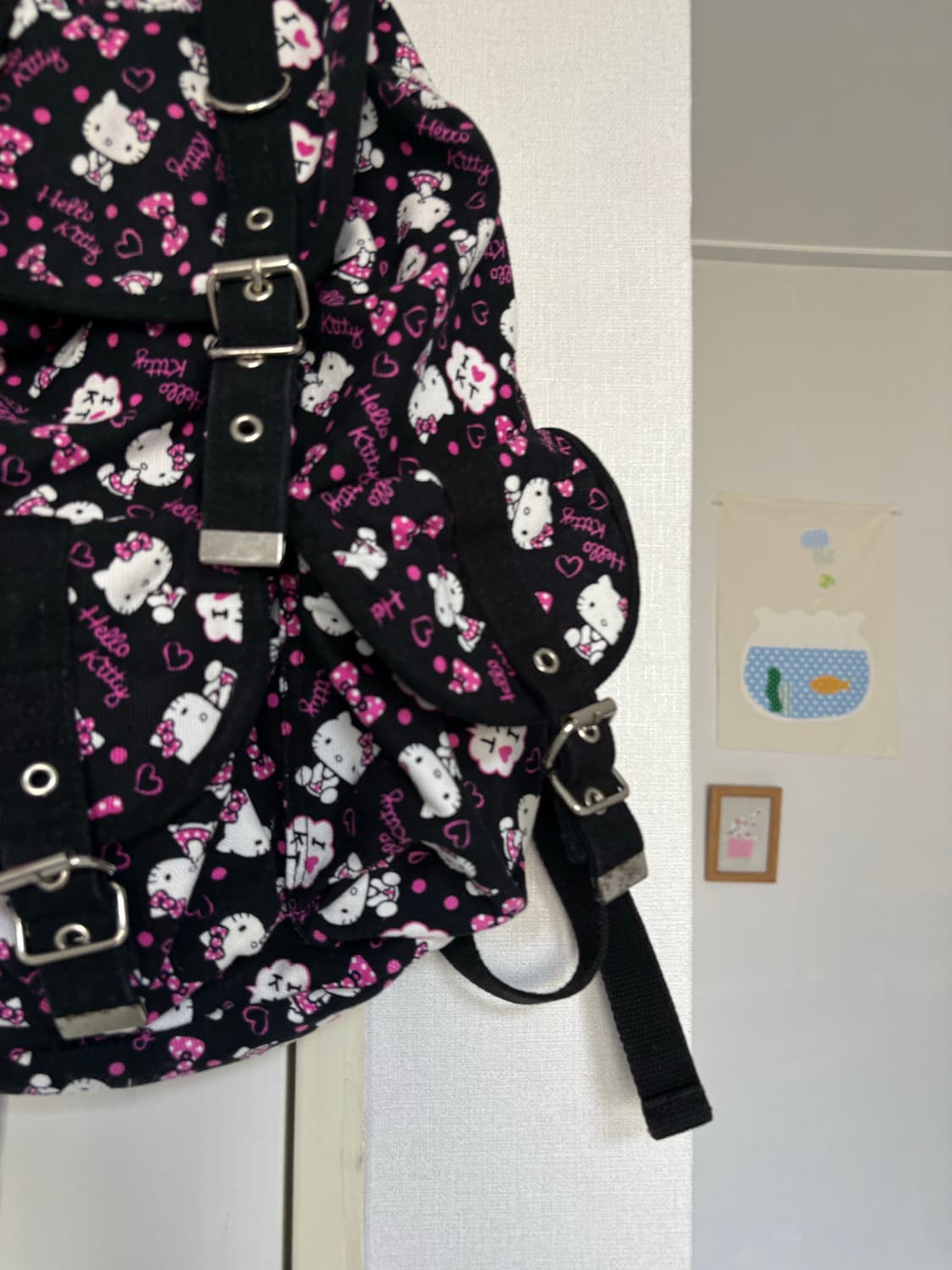 블랙 키티 도트 백팩 상품이미지2