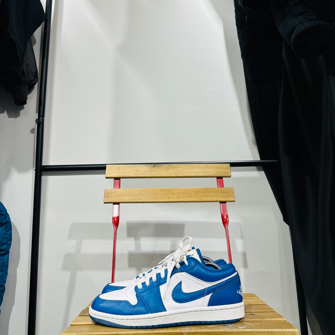 270) 나이키 운동화 남성 남자 신발 에어 조던1 로우 블루 화이트 상품이미지3
