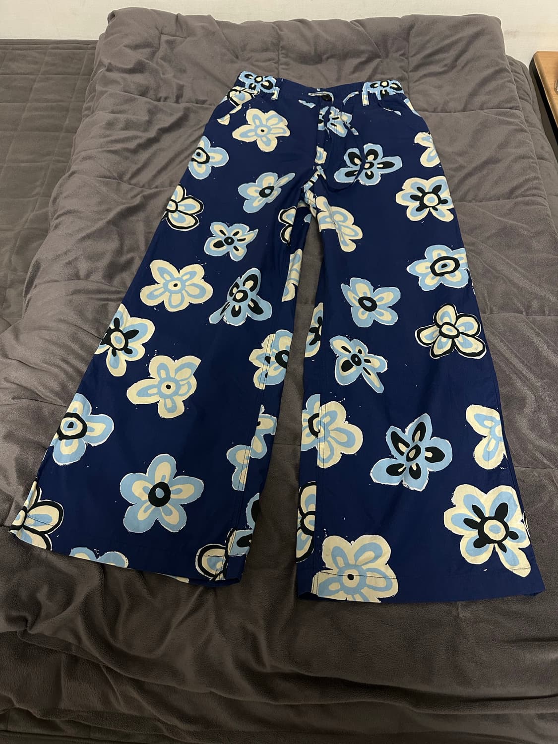 [S] 유니클로 마르니 릴렉스드 와이드 핏 팬츠 플라워 블루 상품이미지2