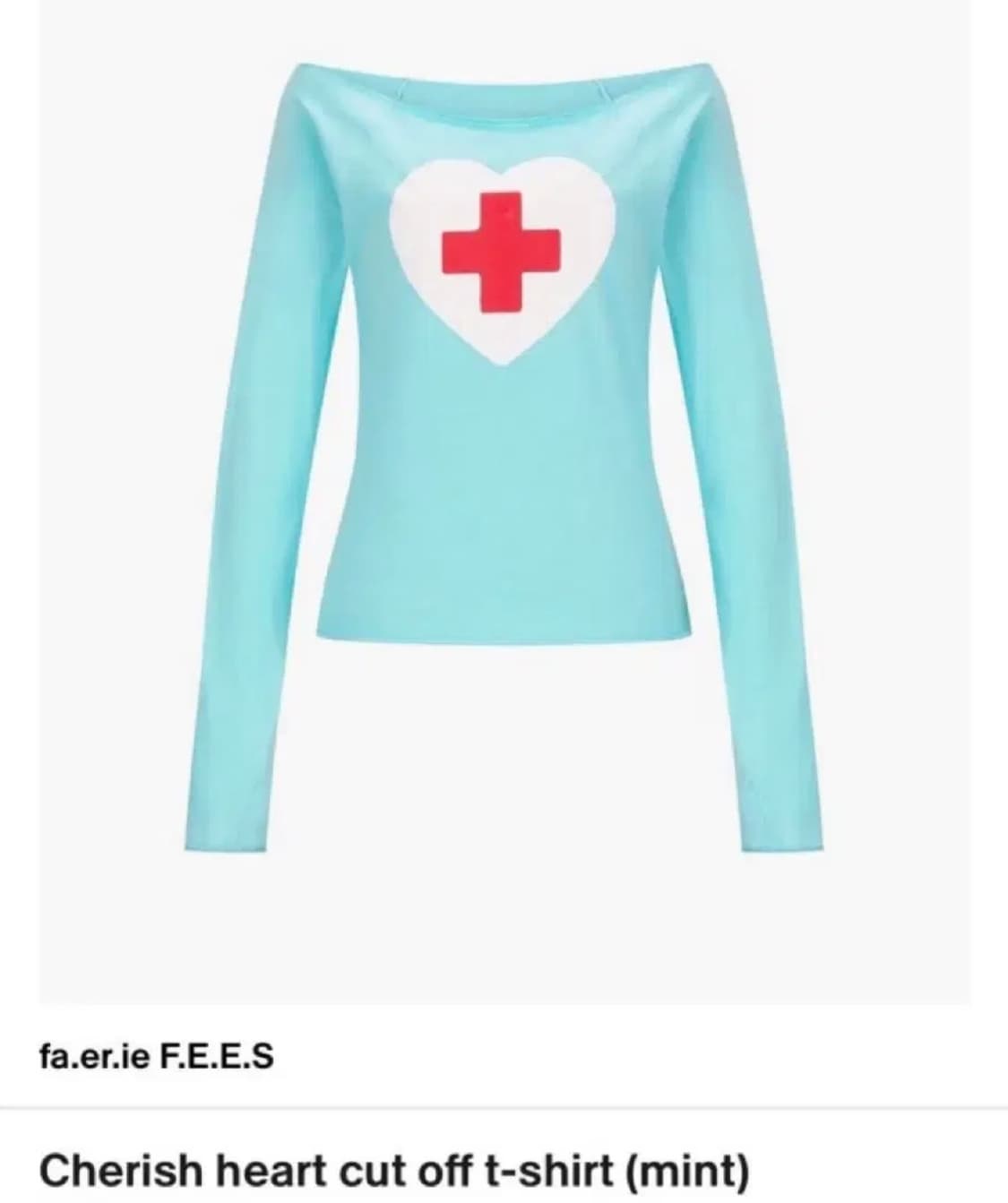샵페어리 Cherish heart cut off t-shirt 민트 상품이미지2