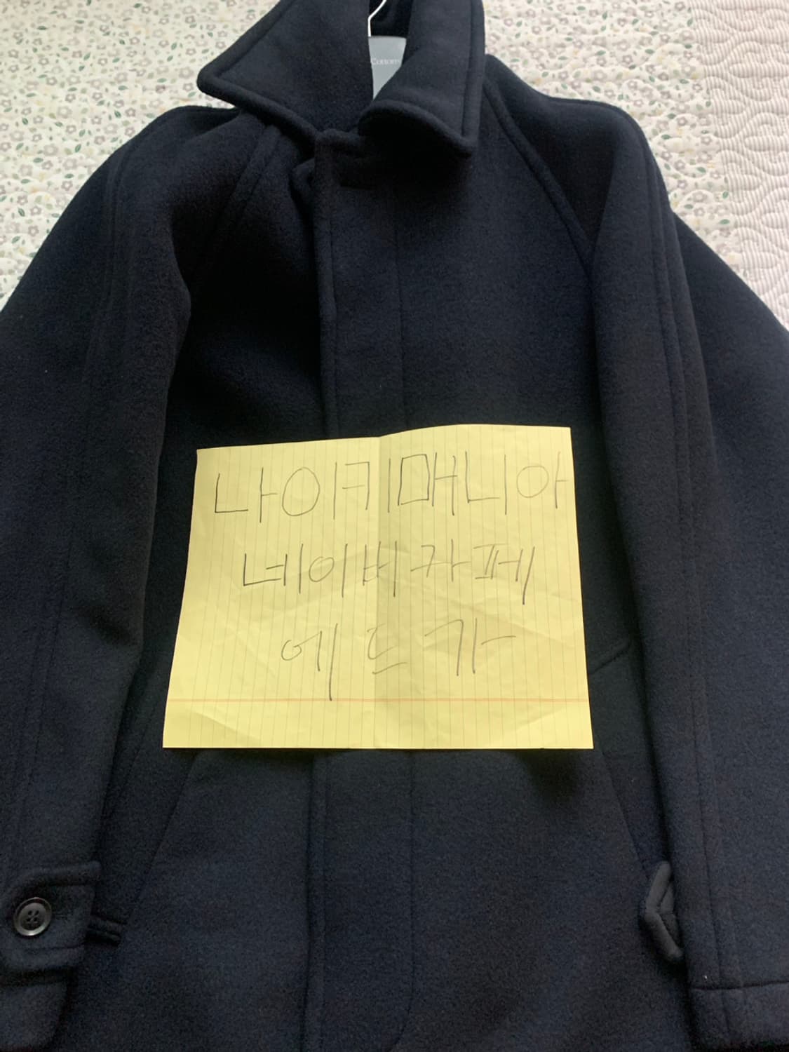 [42] 런던 트레디션 인버티드 플리츠 울 코트 네이비 BW 28 상품이미지10