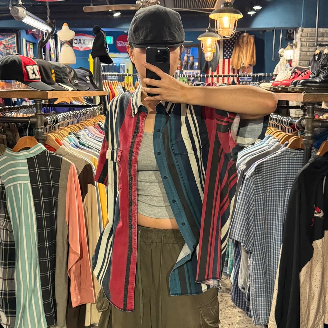 wrangler 랭글러 스트라이프 웨스턴 반팔 셔츠 상품이미지3