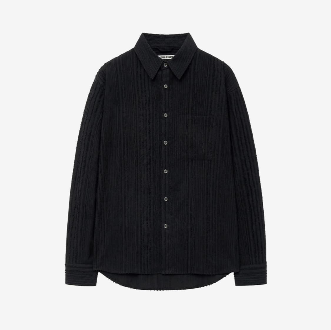 인사일런스 텍스처드 크로스오버 셔츠 BLACK L사이즈 상품이미지1